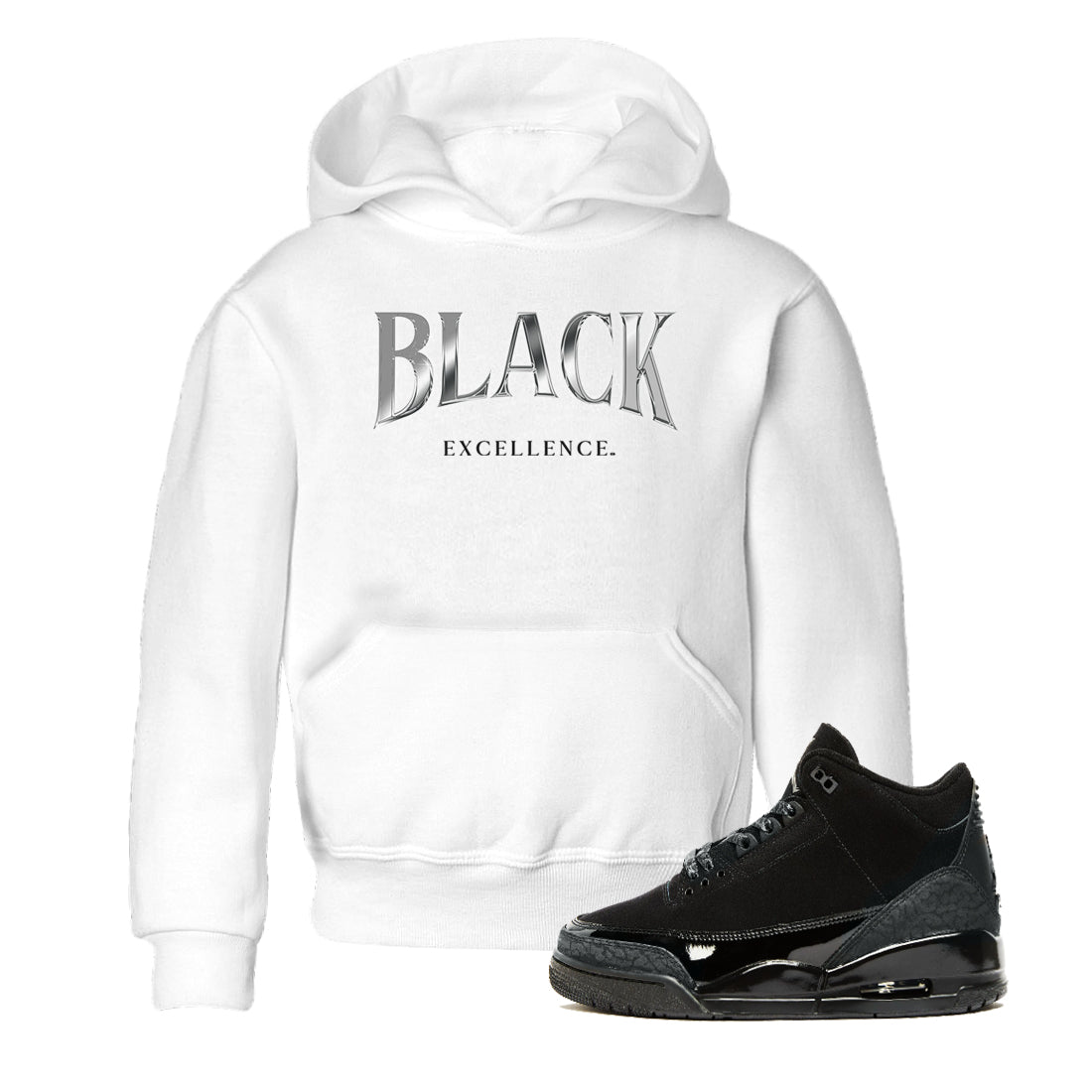 Black Excellence snkmatch Tees Kids - Air Jordan 3 Black Cat