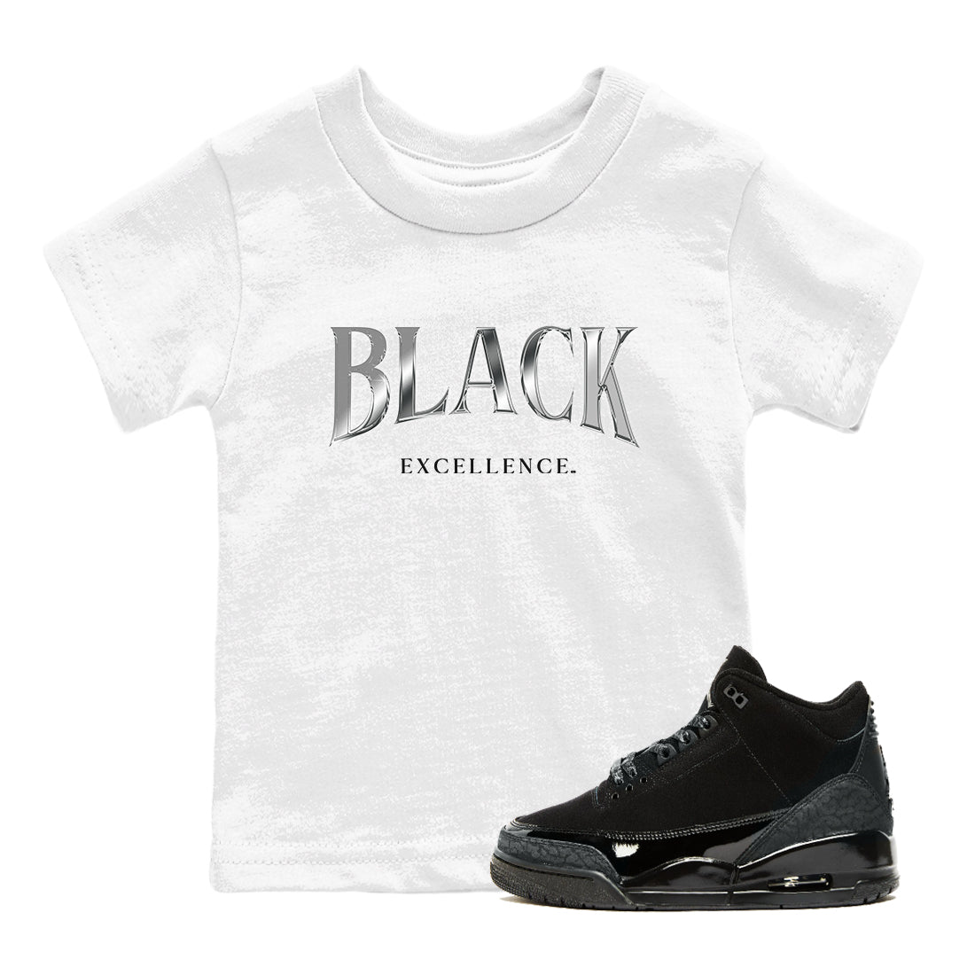 Black Excellence snkmatch Tees Kids - Air Jordan 3 Black Cat