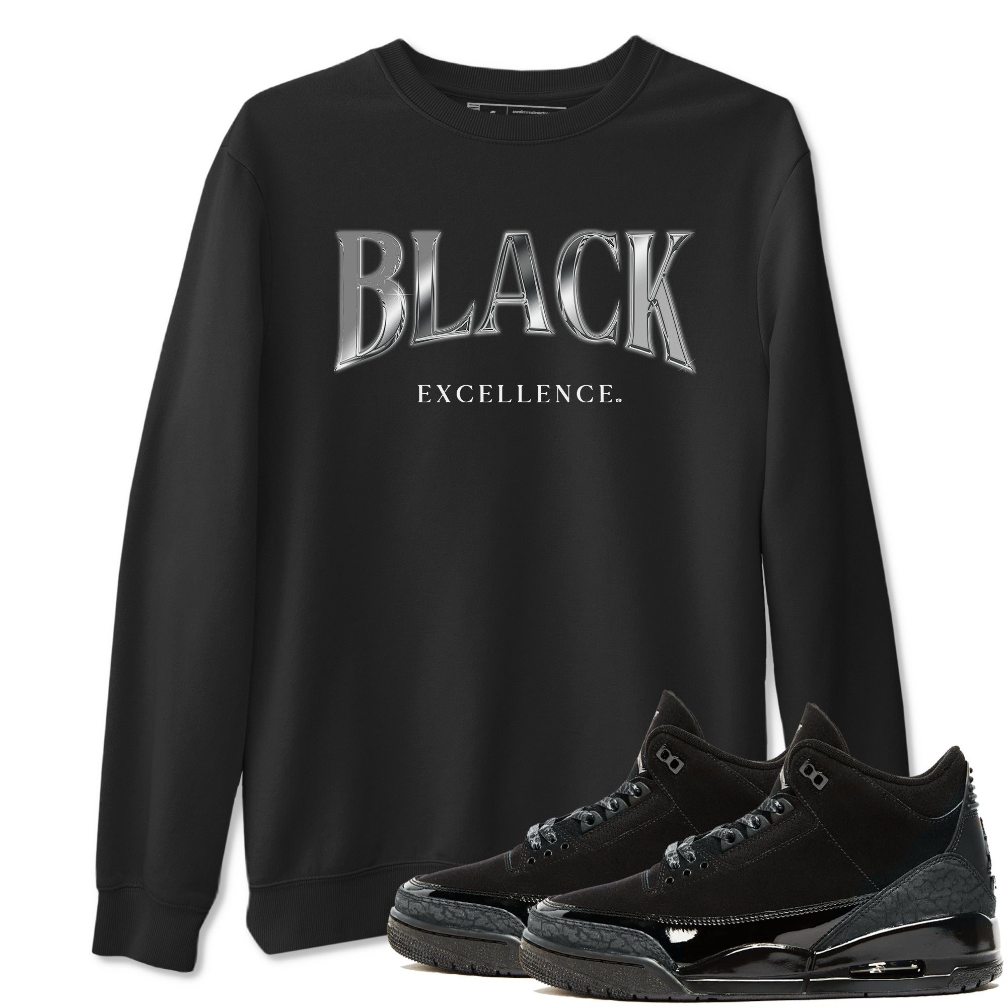 Black Excellence SNRT Sneaker Tees - Air Jordan 3 Black Cat