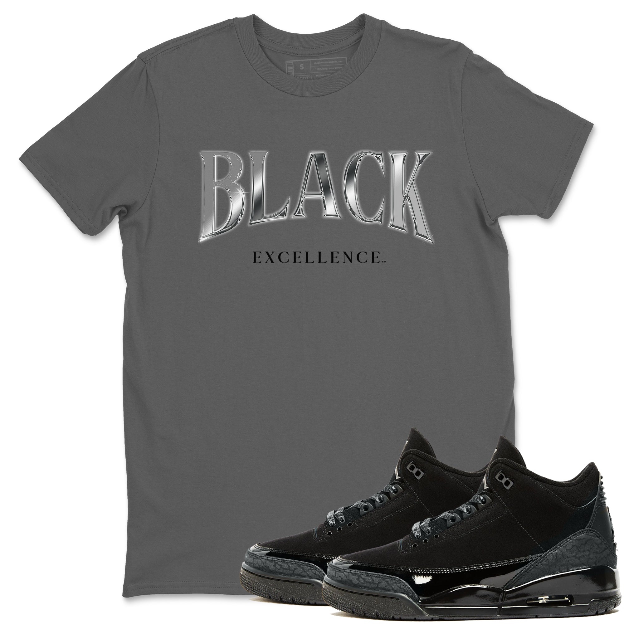 Black Excellence SNRT Sneaker Tees - Air Jordan 3 Black Cat