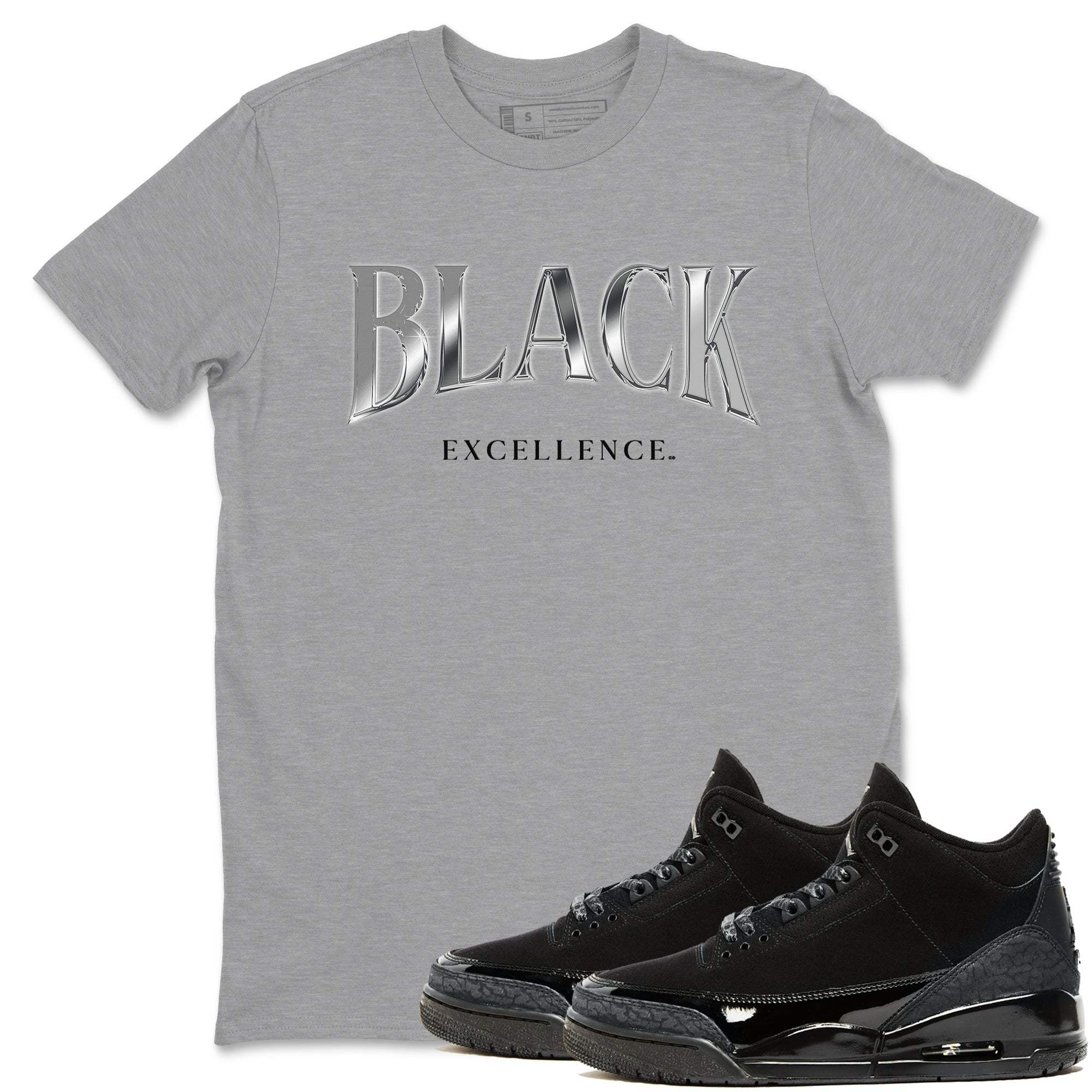 Black Excellence SNRT Sneaker Tees - Air Jordan 3 Black Cat