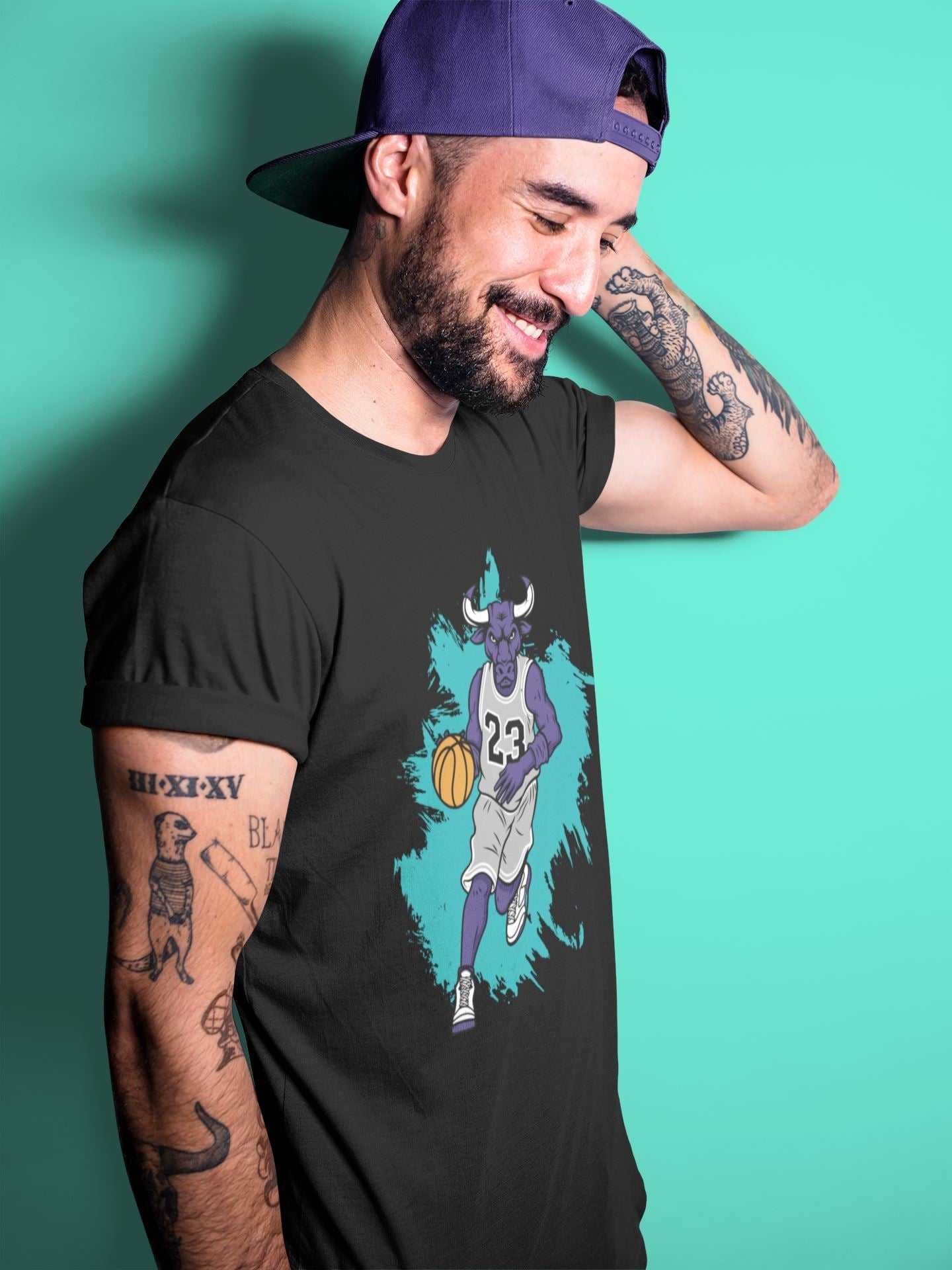 Bull Figure Unisex Tops - Air Jordan 5 Black Grape