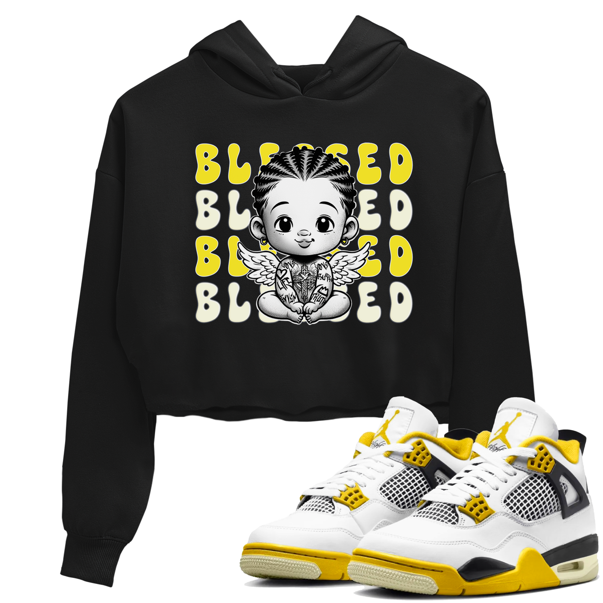 Blessed snkmatch Women's Top - Air Jordan 4 Vivid Sulfur