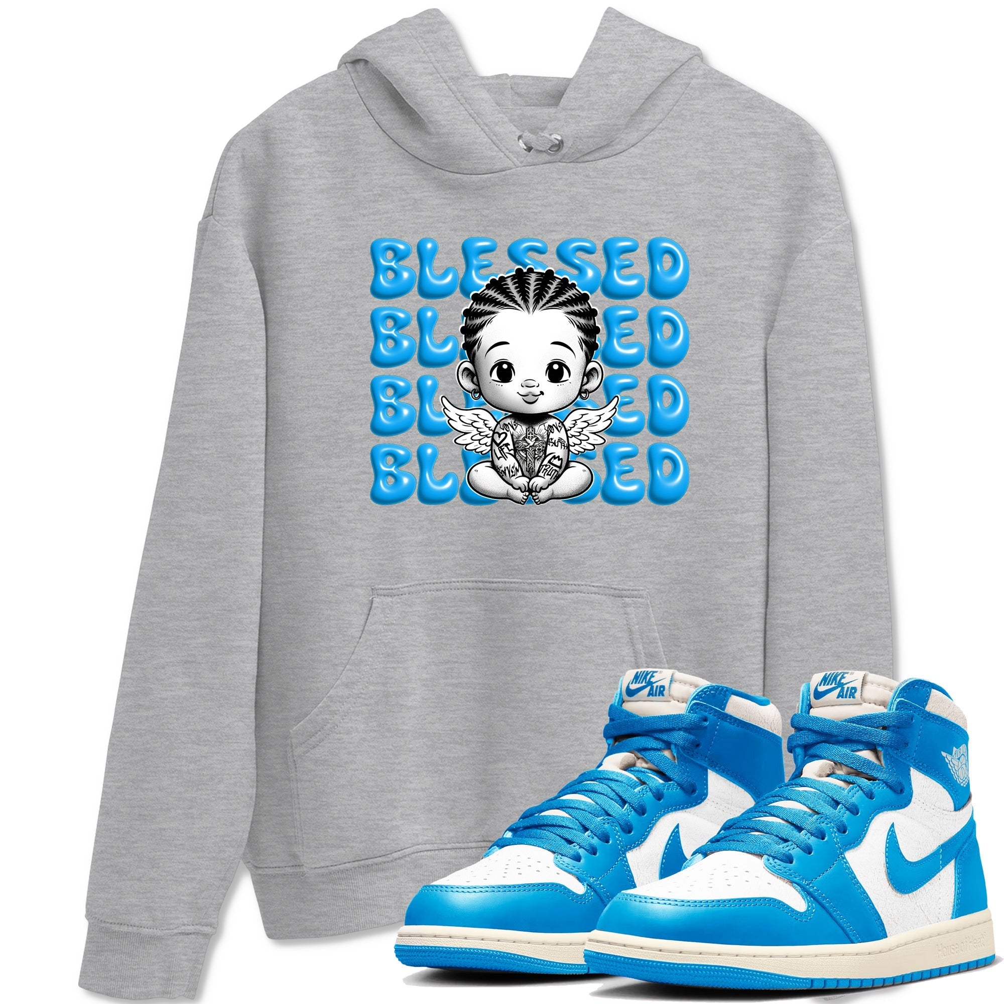 Blessed Baby snkmatch Tees - Air Jordan 1 UNC Reimagined