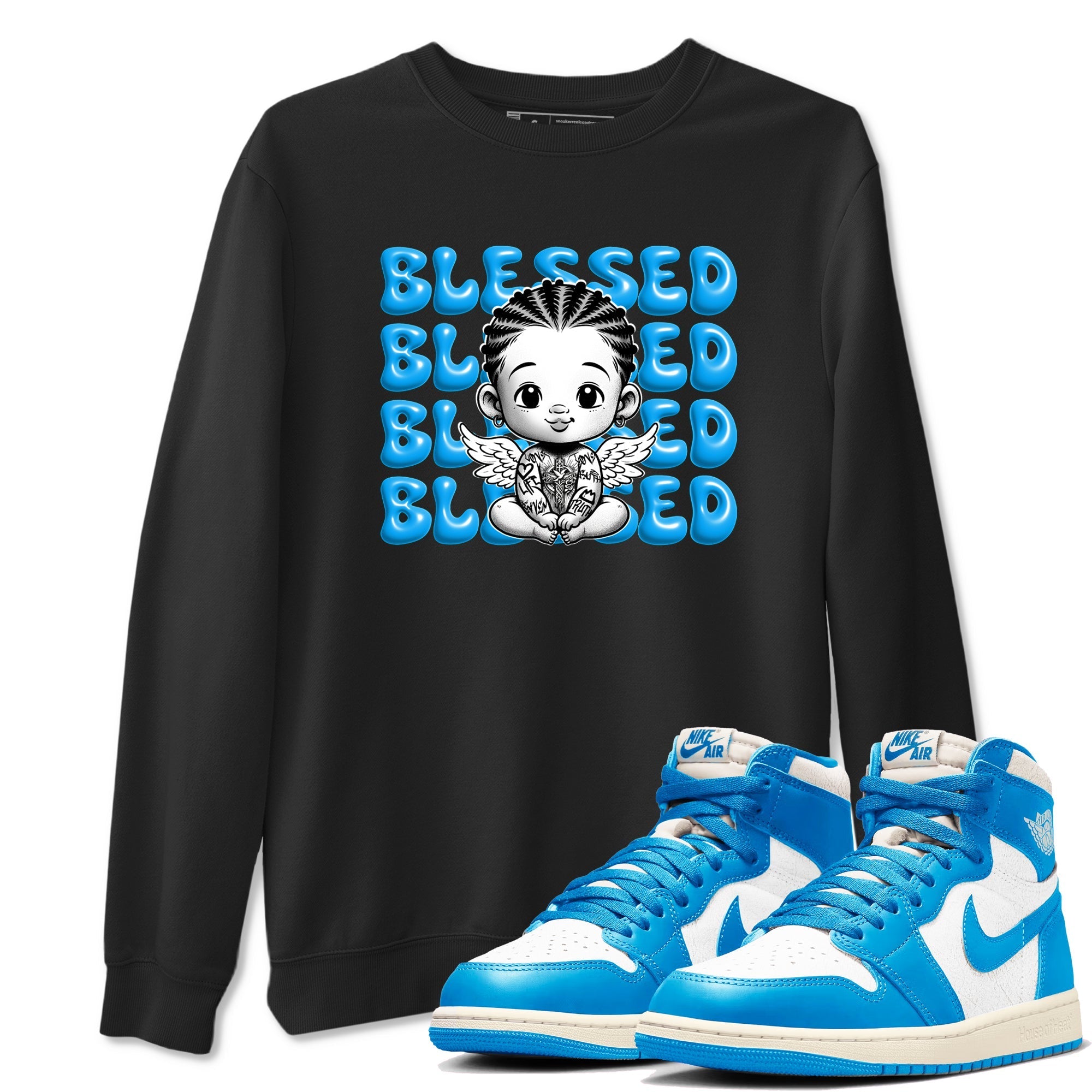 Blessed Baby snkmatch Tees - Air Jordan 1 UNC Reimagined