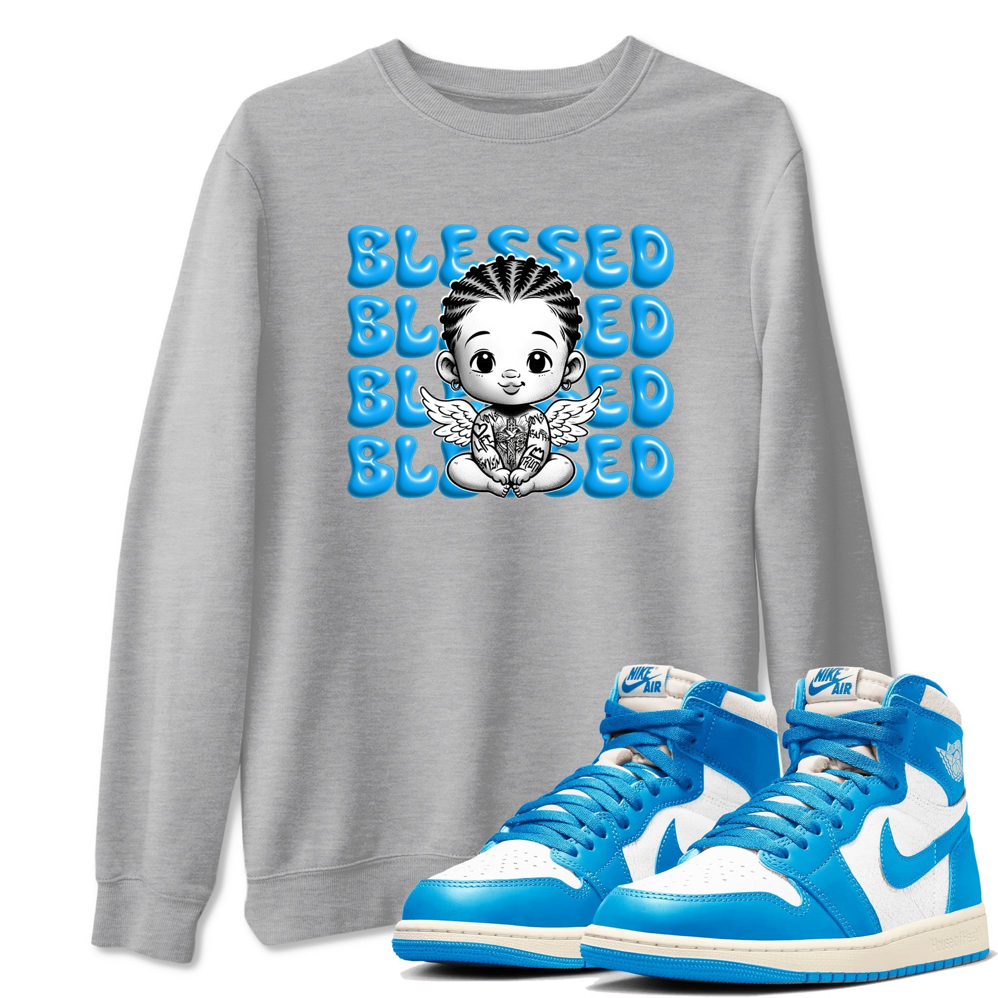 Blessed Baby snkmatch Tees - Air Jordan 1 UNC Reimagined