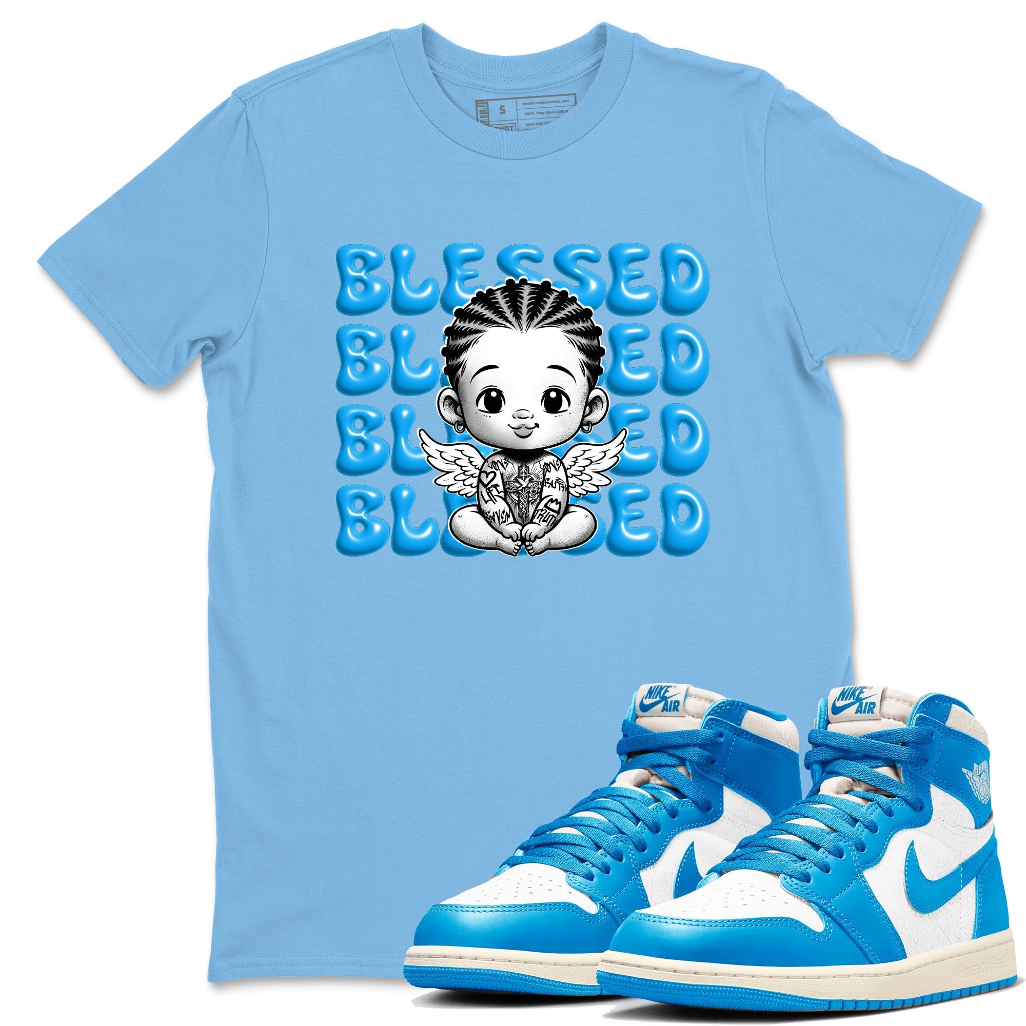 Blessed Baby snkmatch Tees - Air Jordan 1 UNC Reimagined