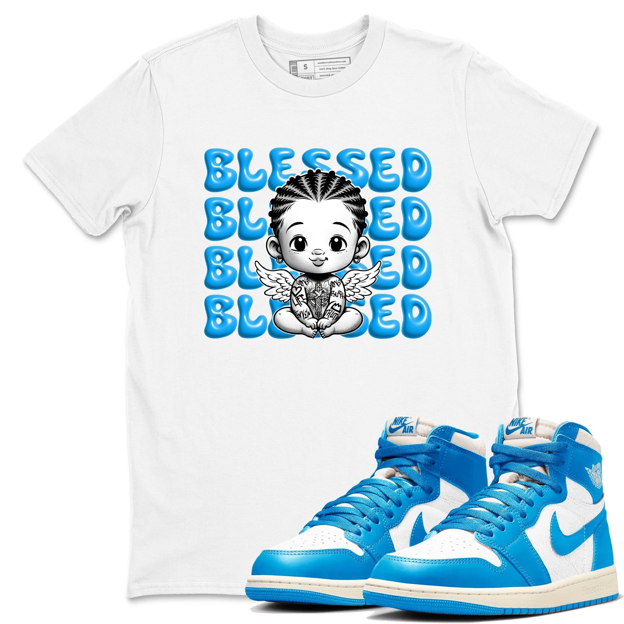 Blessed Baby snkmatch Tees - Air Jordan 1 UNC Reimagined