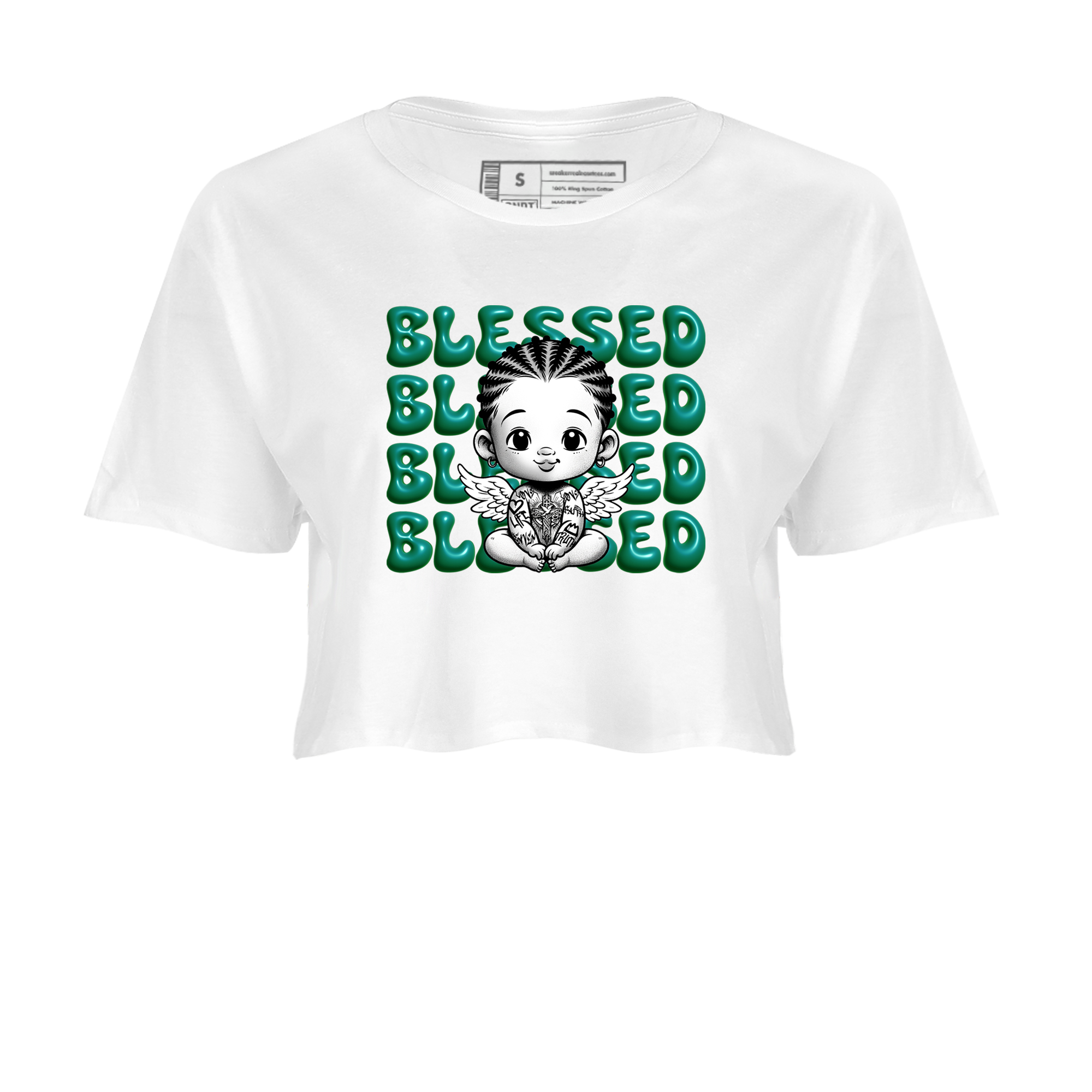 Blessed Baby snkmatch Women's Top - Air Jordan 4 Oxidized Green