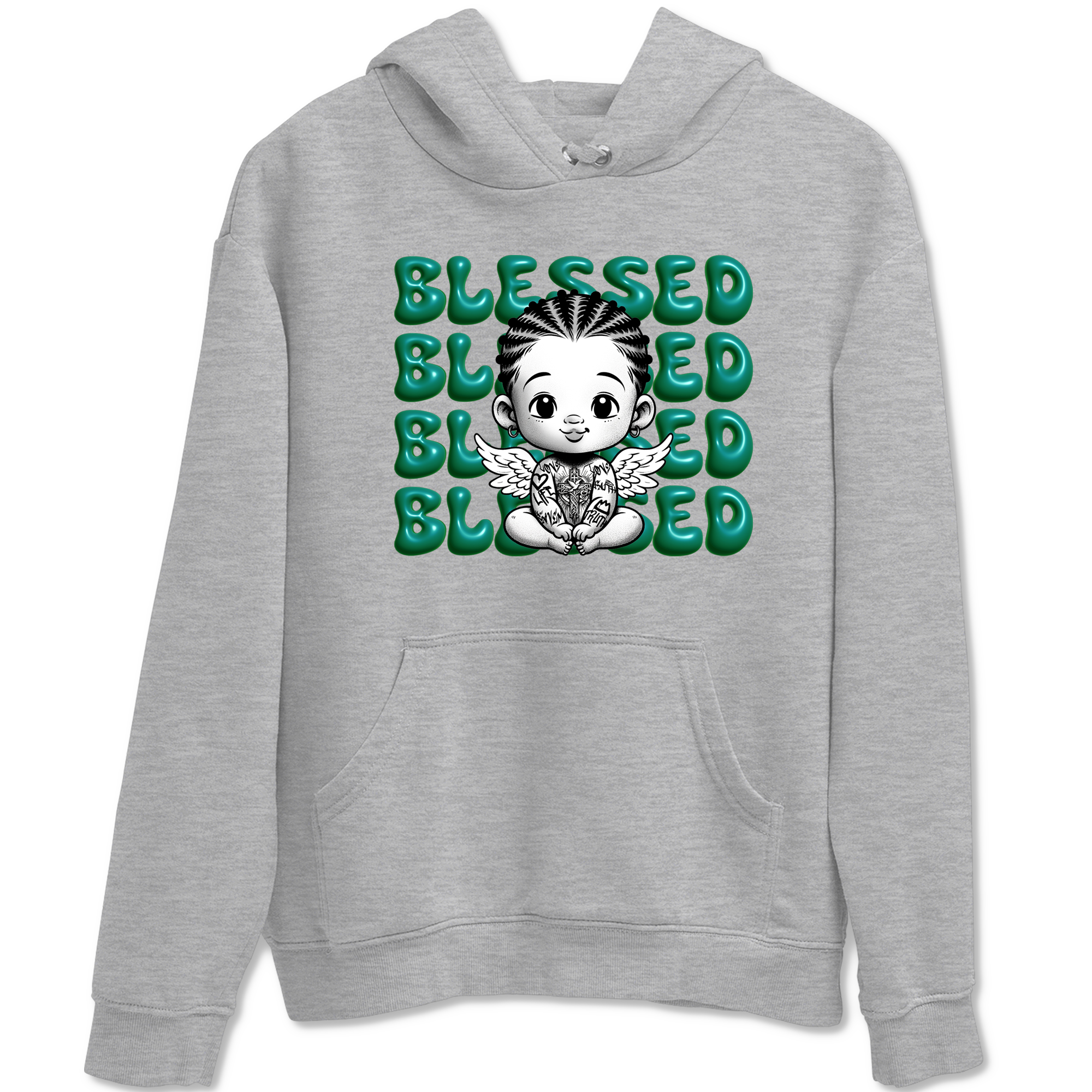 Blessed Baby snkmatch Tees - Air Jordan 4 Oxidized Green