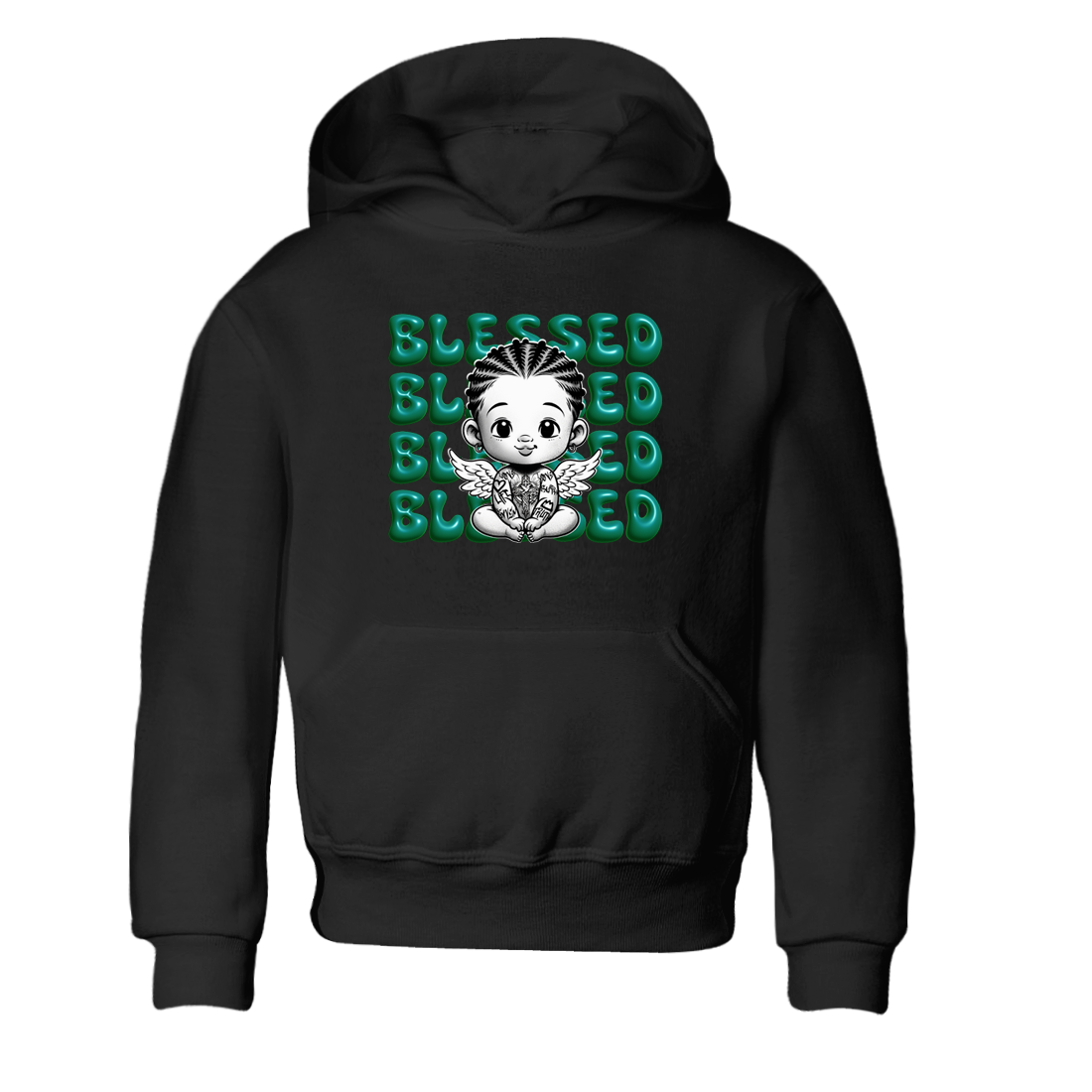 Blessed Baby snkmatch Tees Kids - Air Jordan 4 Oxidized Green
