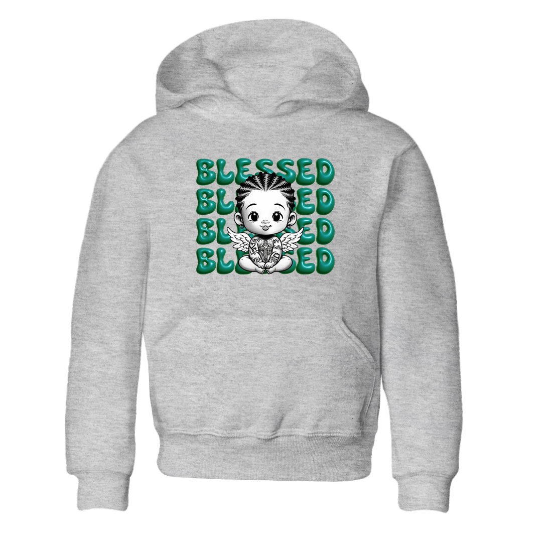 Blessed Baby snkmatch Tees Kids - Air Jordan 4 Oxidized Green