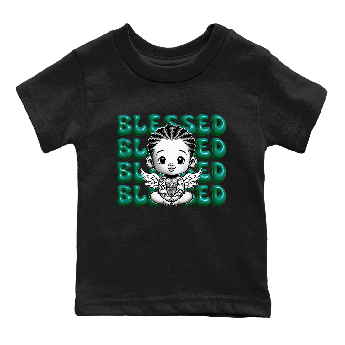 Blessed Baby snkmatch Tees Kids - Air Jordan 4 Oxidized Green