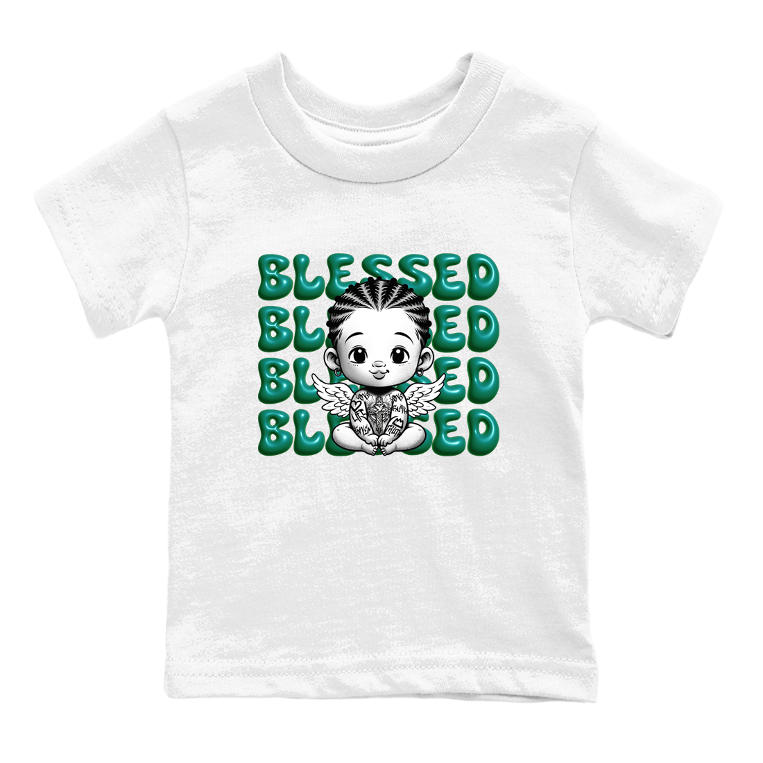 Blessed Baby snkmatch Tees Kids - Air Jordan 4 Oxidized Green