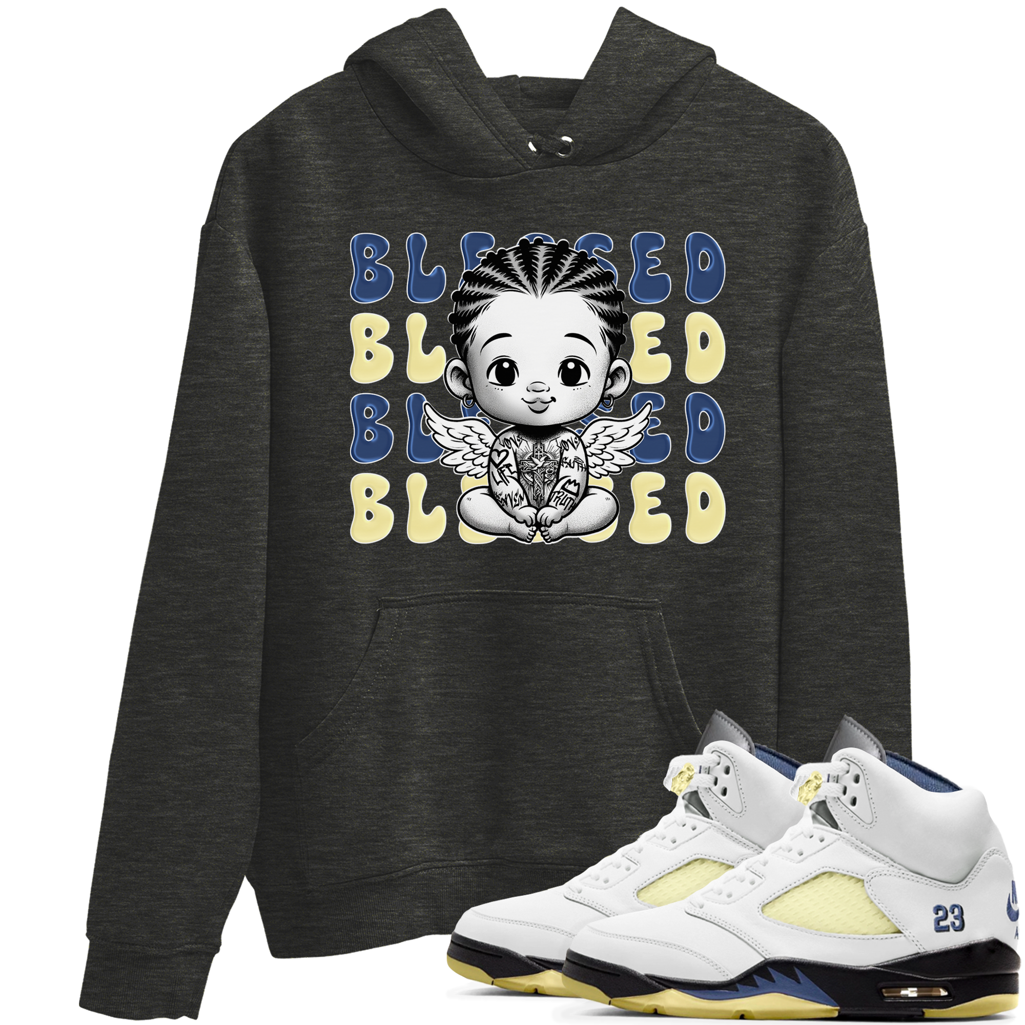 Blessed Baby snkmatch Tees - Air Jordan 5 A Ma Maniere x Photon Dust