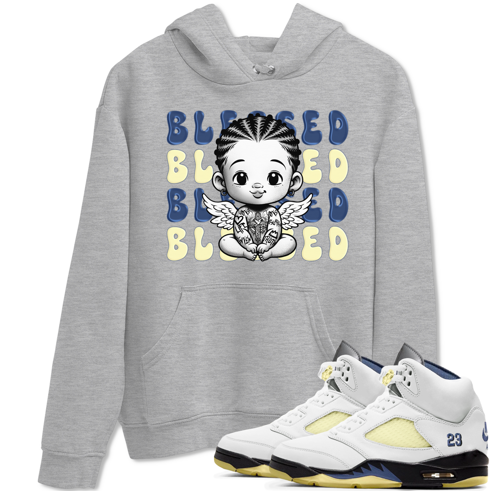 Blessed Baby snkmatch Tees - Air Jordan 5 A Ma Maniere x Photon Dust