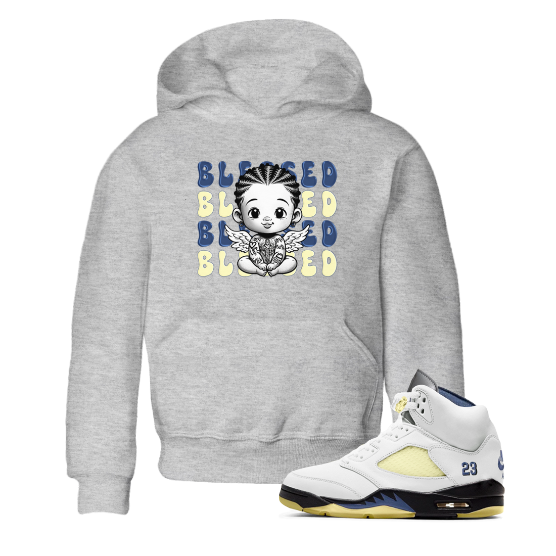 Blessed Baby snkmatch Tees Kids - Air Jordan 5 A Ma Maniere x Photon Dust