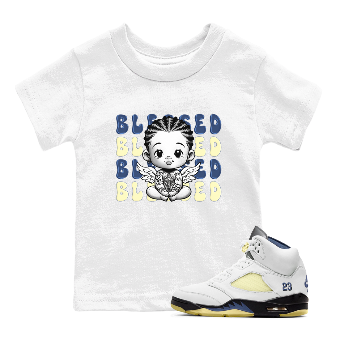 Blessed Baby snkmatch Tees Kids - Air Jordan 5 A Ma Maniere x Photon Dust