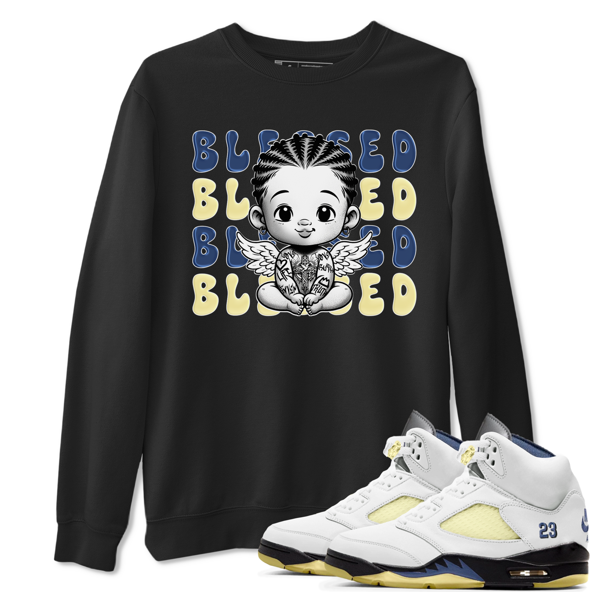 Blessed Baby SNRT Sneaker Tees - Air Jordan 5 A Ma Maniere x Photon Dust