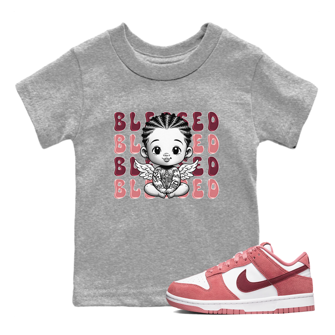 Blessed Baby snkmatch Tee Kids - Dunk Valentines Day 2024