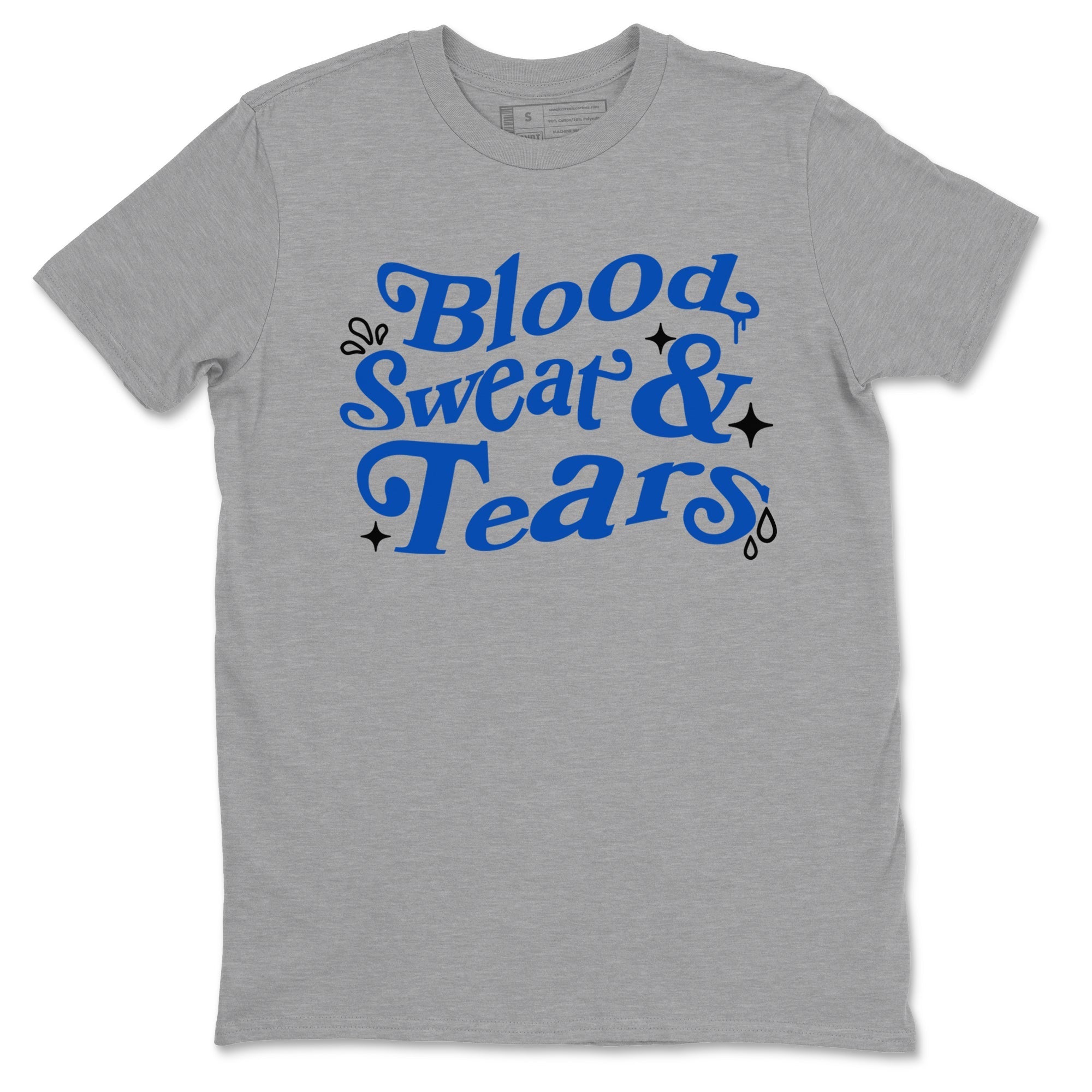 Blood Sweat Tears snkmatch Tees - Air Jordan 1 Game Royal