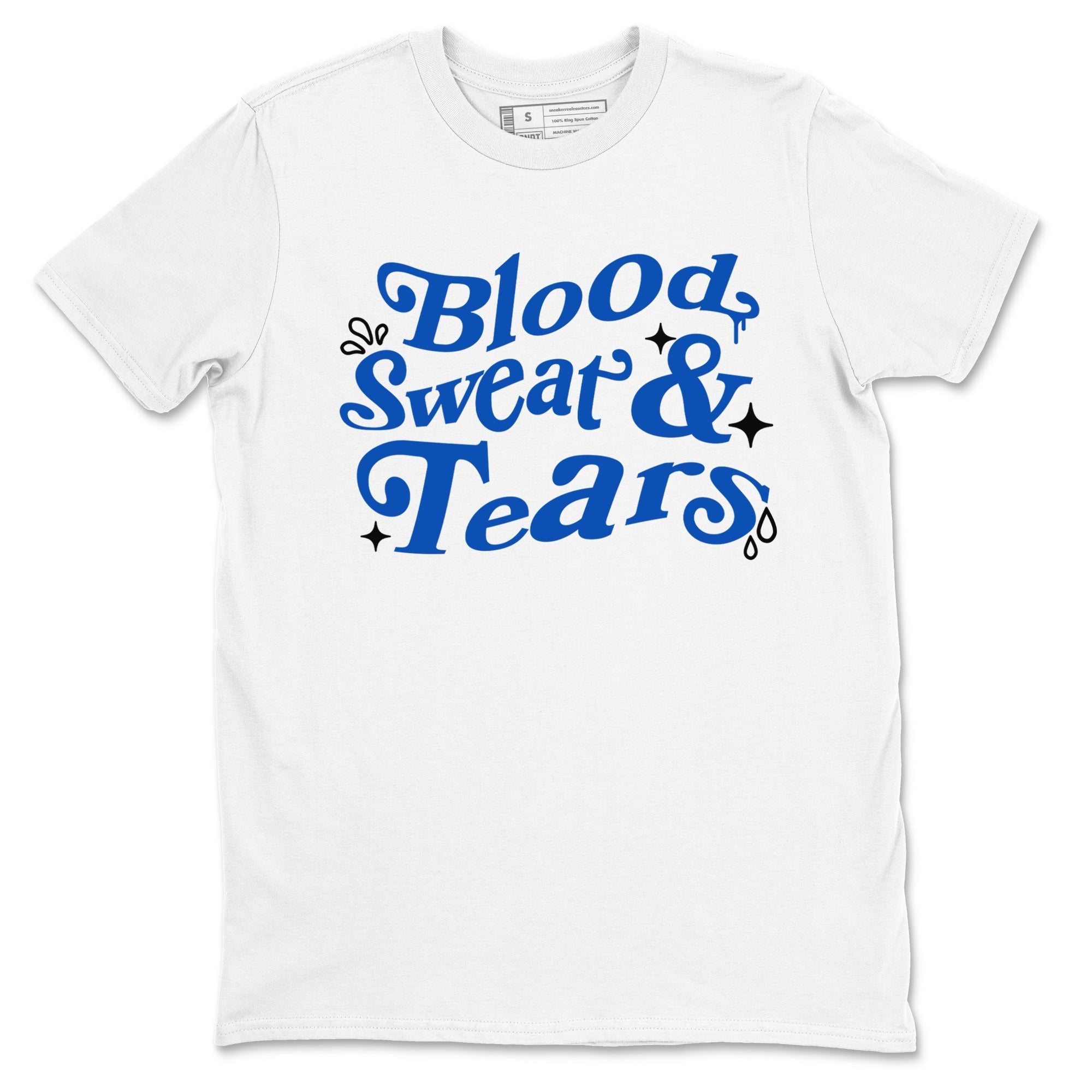 Blood Sweat Tears snkmatch Tees - Air Jordan 1 Game Royal