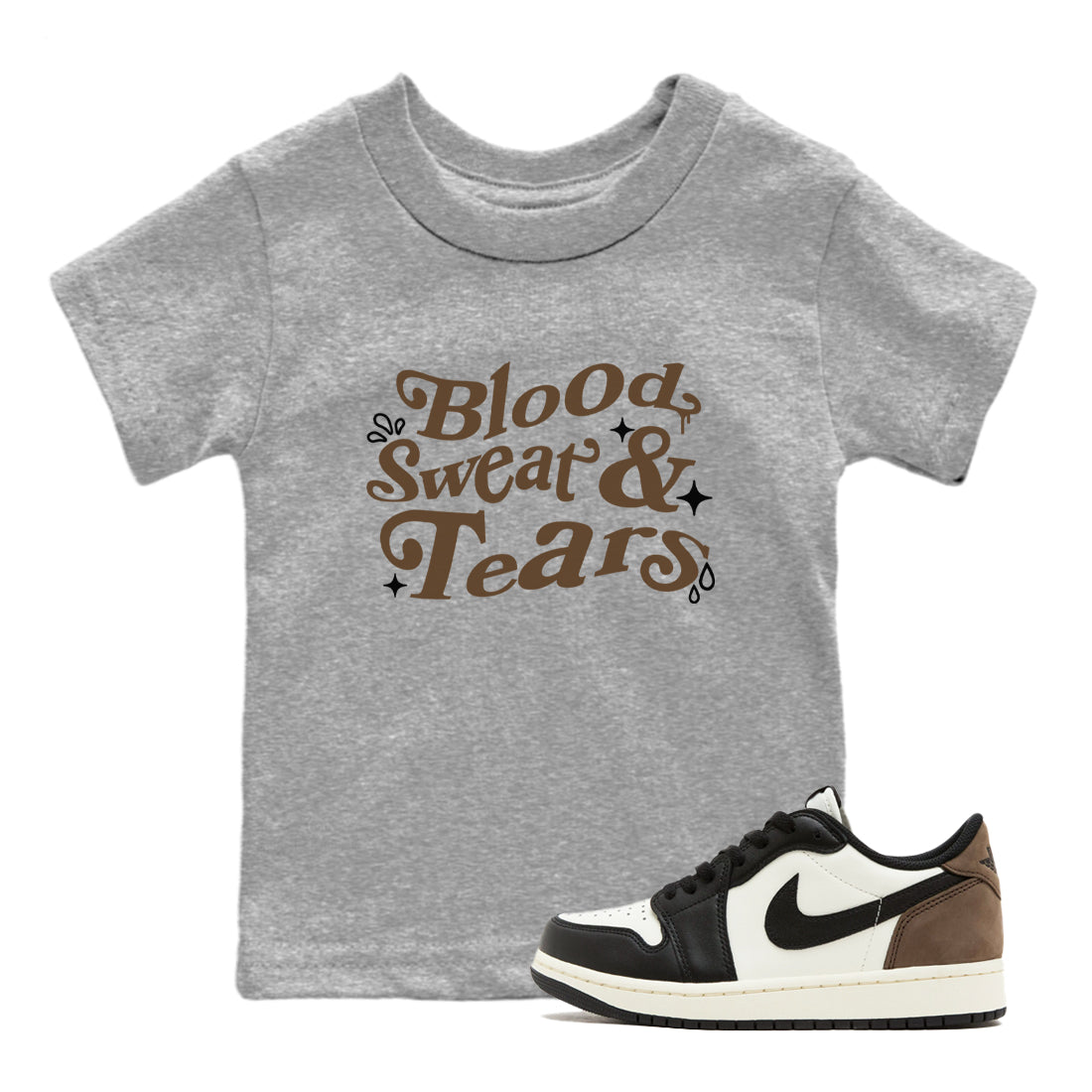 Blood Sweat Tears snkmatch Tees Kids - Air Jordan 1 Mocha