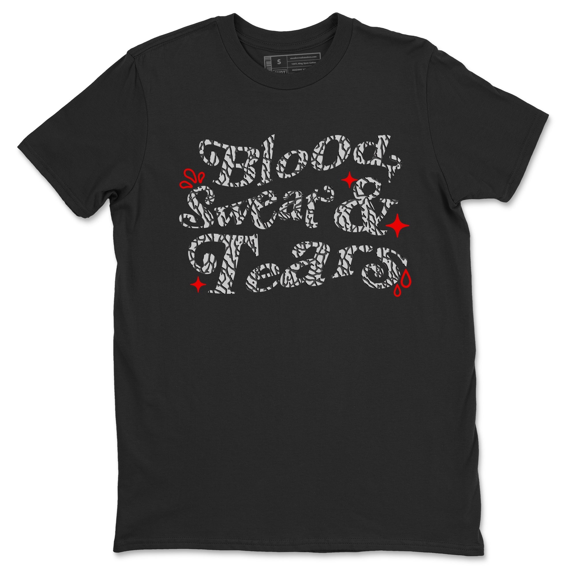 Blood Sweat Tears snkmatch Tees - Air Jordan 3 Black Cement