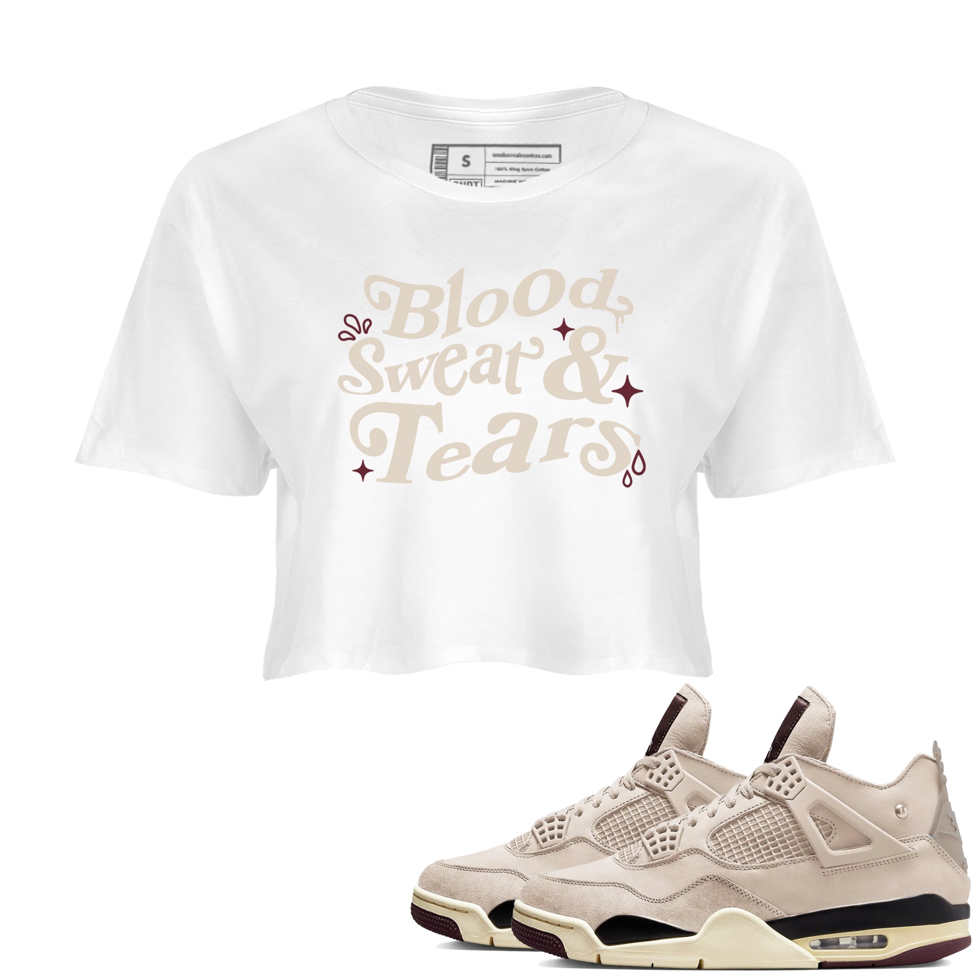 Blood Sweat Tears snkmatch Women's Top - Air Jordan 4 A Ma Maniere x Fossil Stone