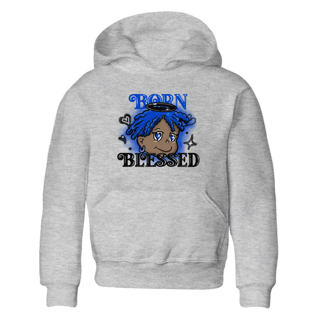 Born Blessed snkmatch Tees Kids - Air Foamposite One Royal