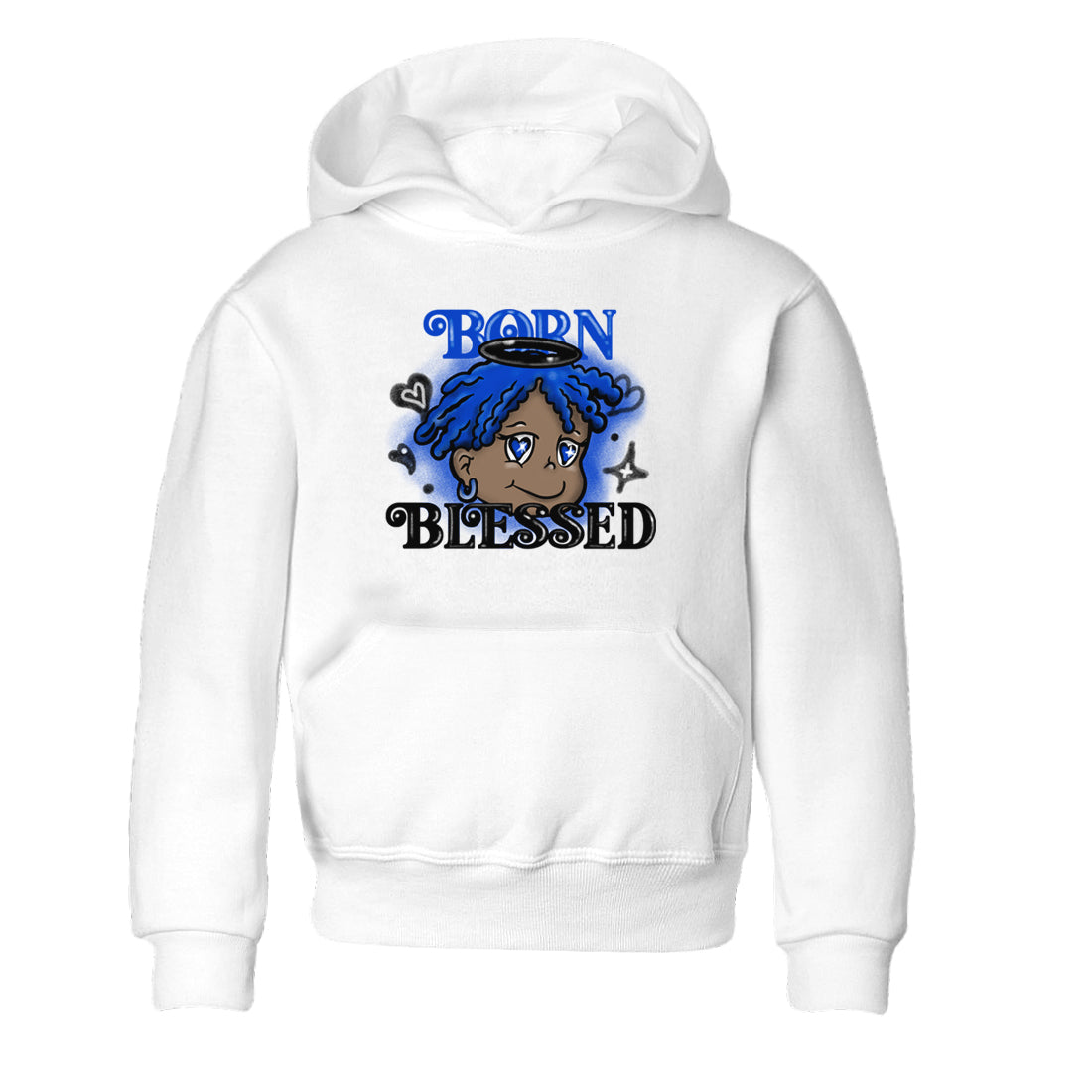 Born Blessed snkmatch Tees Kids - Air Foamposite One Royal