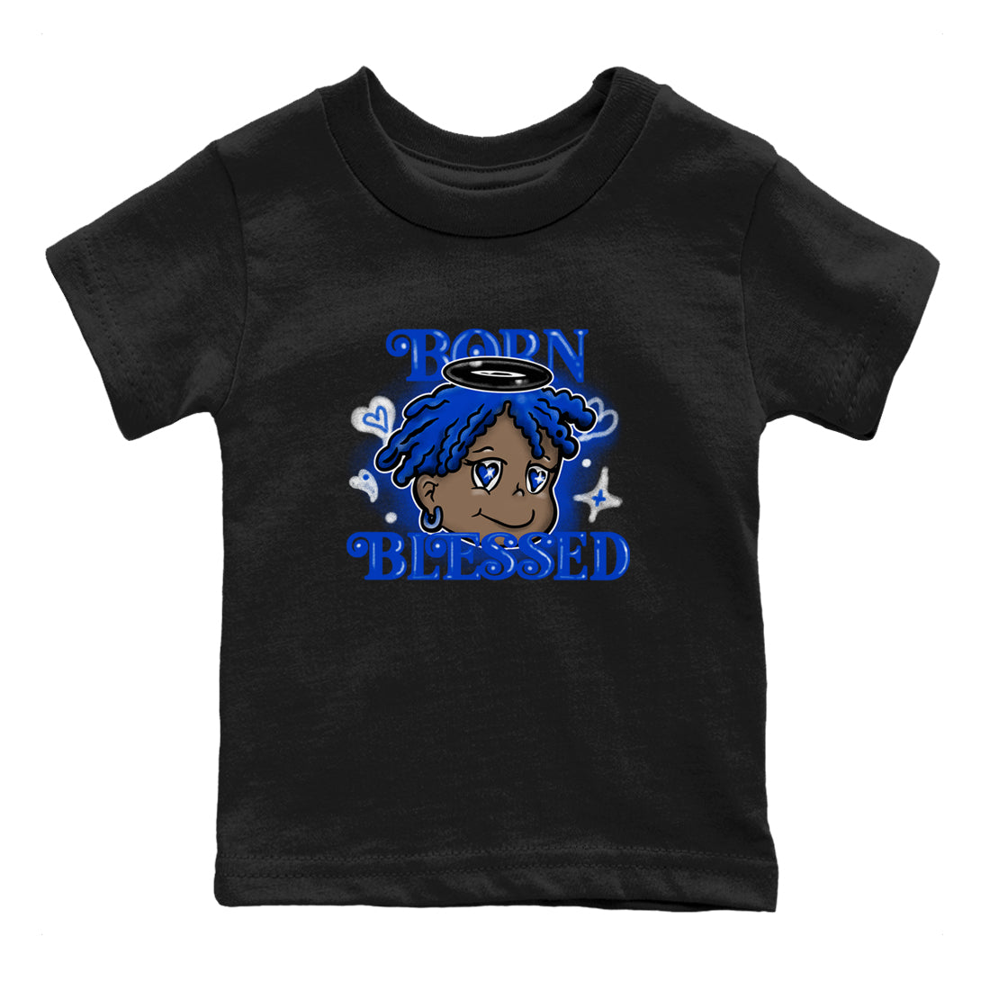 Born Blessed snkmatch Tees Kids - Air Foamposite One Royal