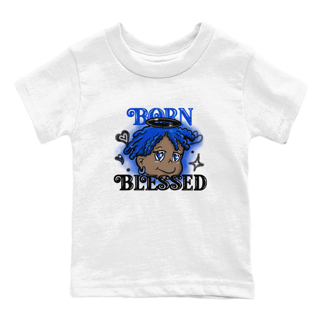 Born Blessed snkmatch Tees Kids - Air Foamposite One Royal