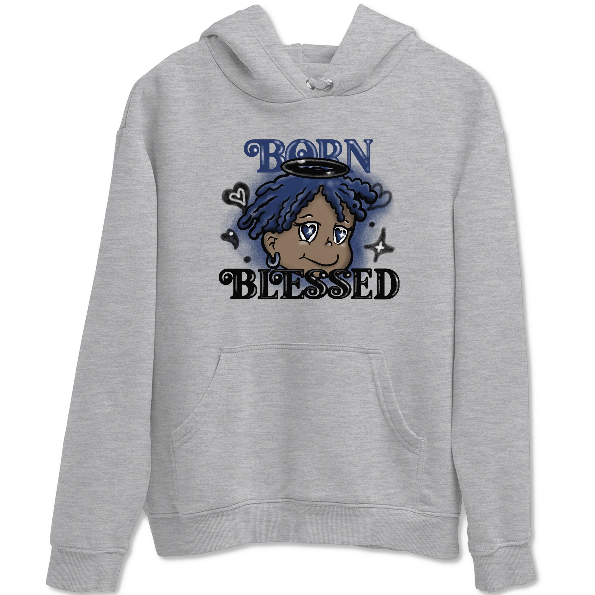 Born Blessed snkmatch Tees - Air Jordan 1 Midnight Navy