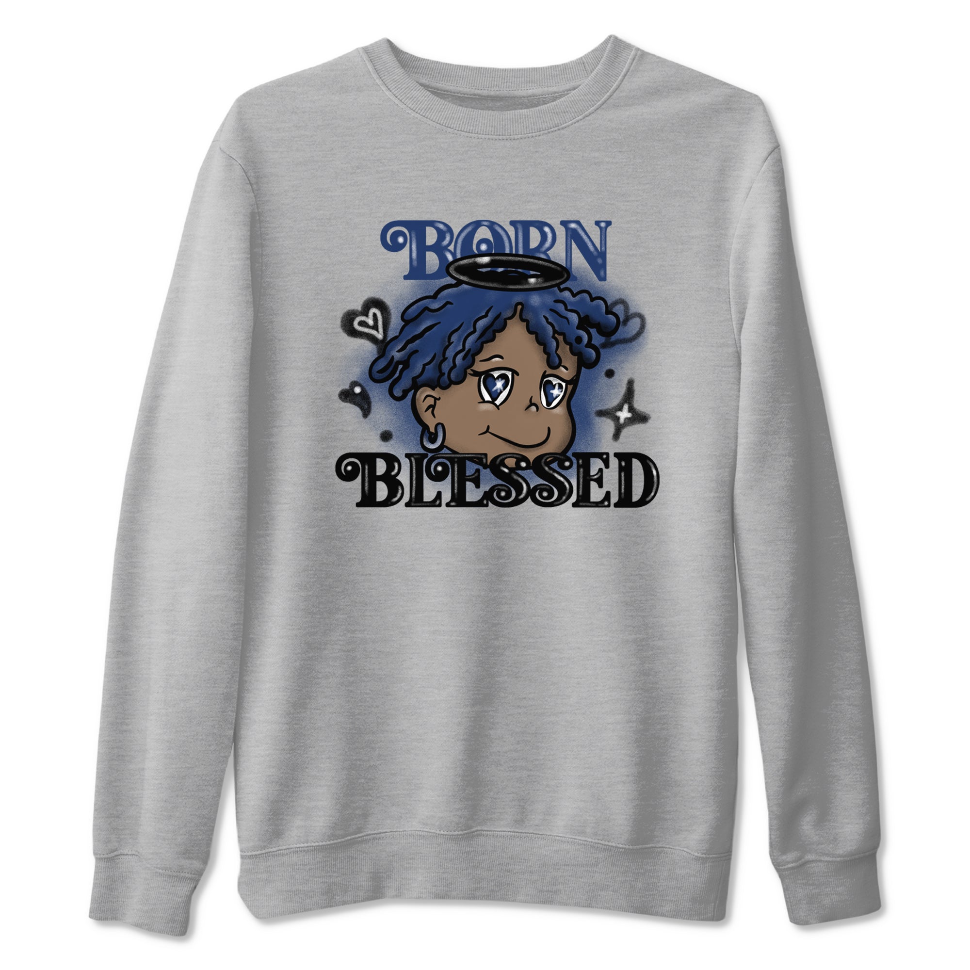 Born Blessed snkmatch Tees - Air Jordan 1 Midnight Navy