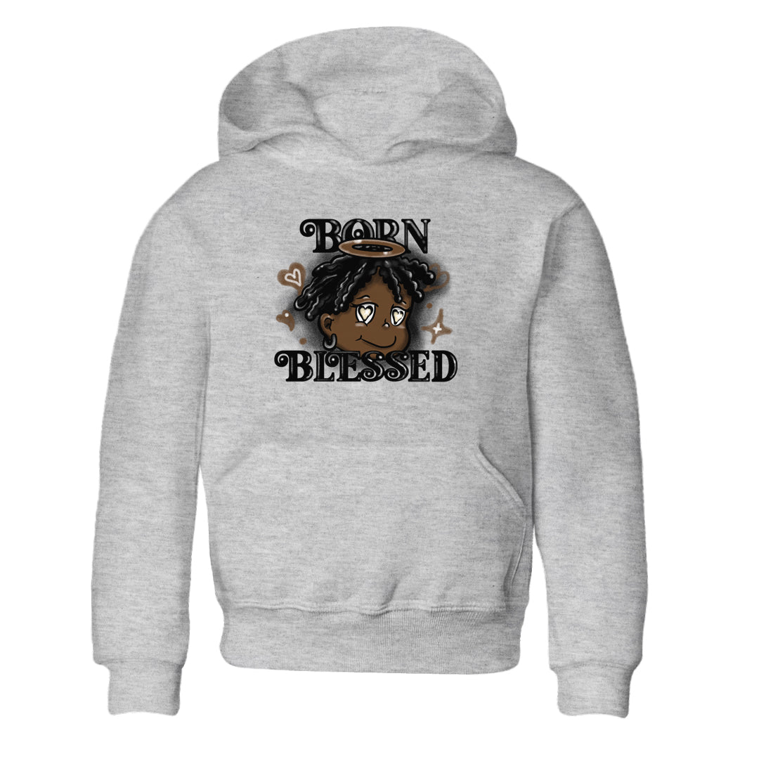 Born Blessed snkmatch Tees Kids - Air Jordan 1 Mocha