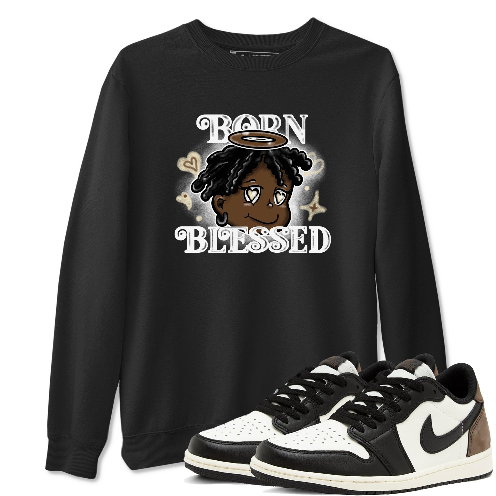 Born Blessed snkmatch Tees - Air Jordan 1 Mocha