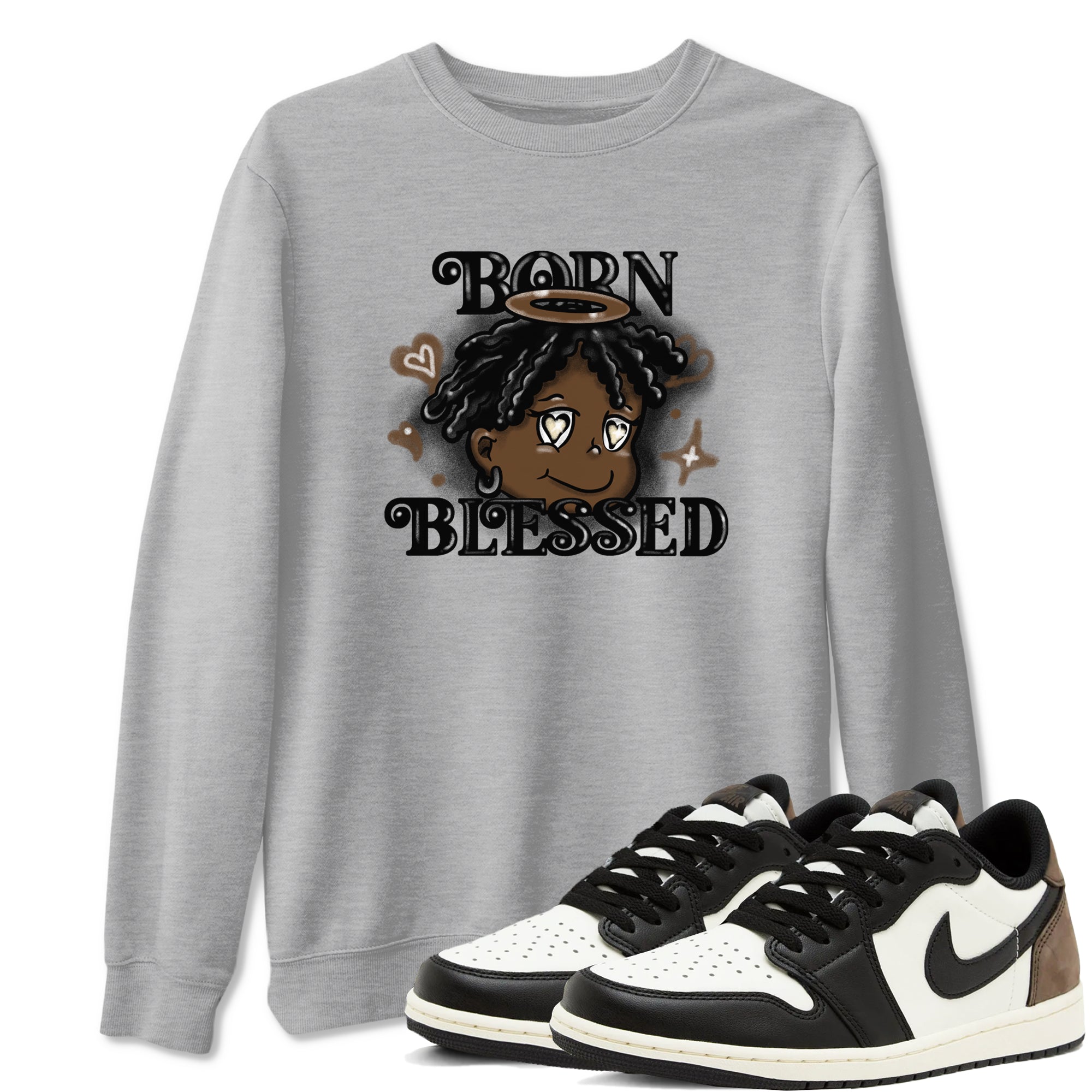 Born Blessed snkmatch Tees - Air Jordan 1 Mocha
