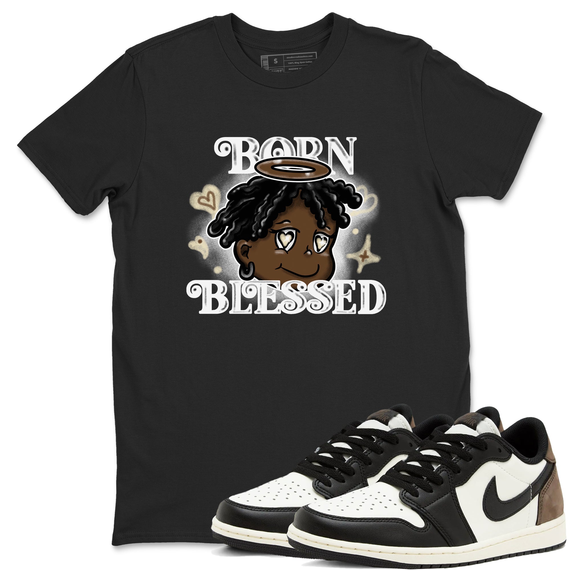 Born Blessed snkmatch Tees - Air Jordan 1 Mocha