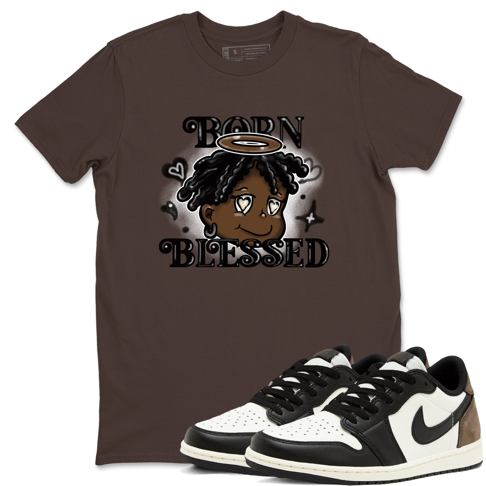 Born Blessed snkmatch Tees - Air Jordan 1 Mocha