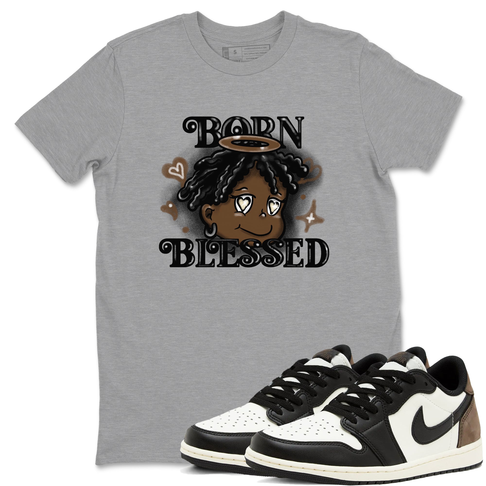 Born Blessed snkmatch Tees - Air Jordan 1 Mocha