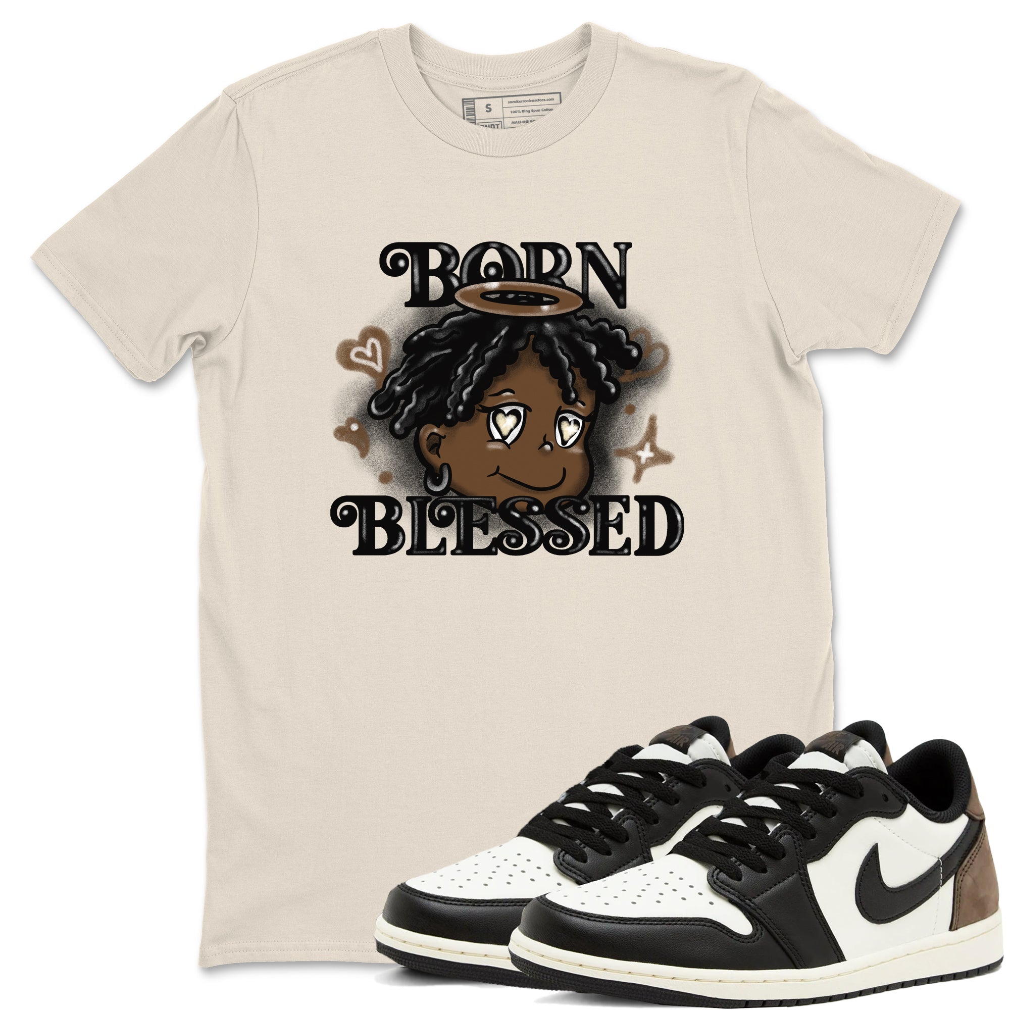 Born Blessed snkmatch Tees - Air Jordan 1 Mocha