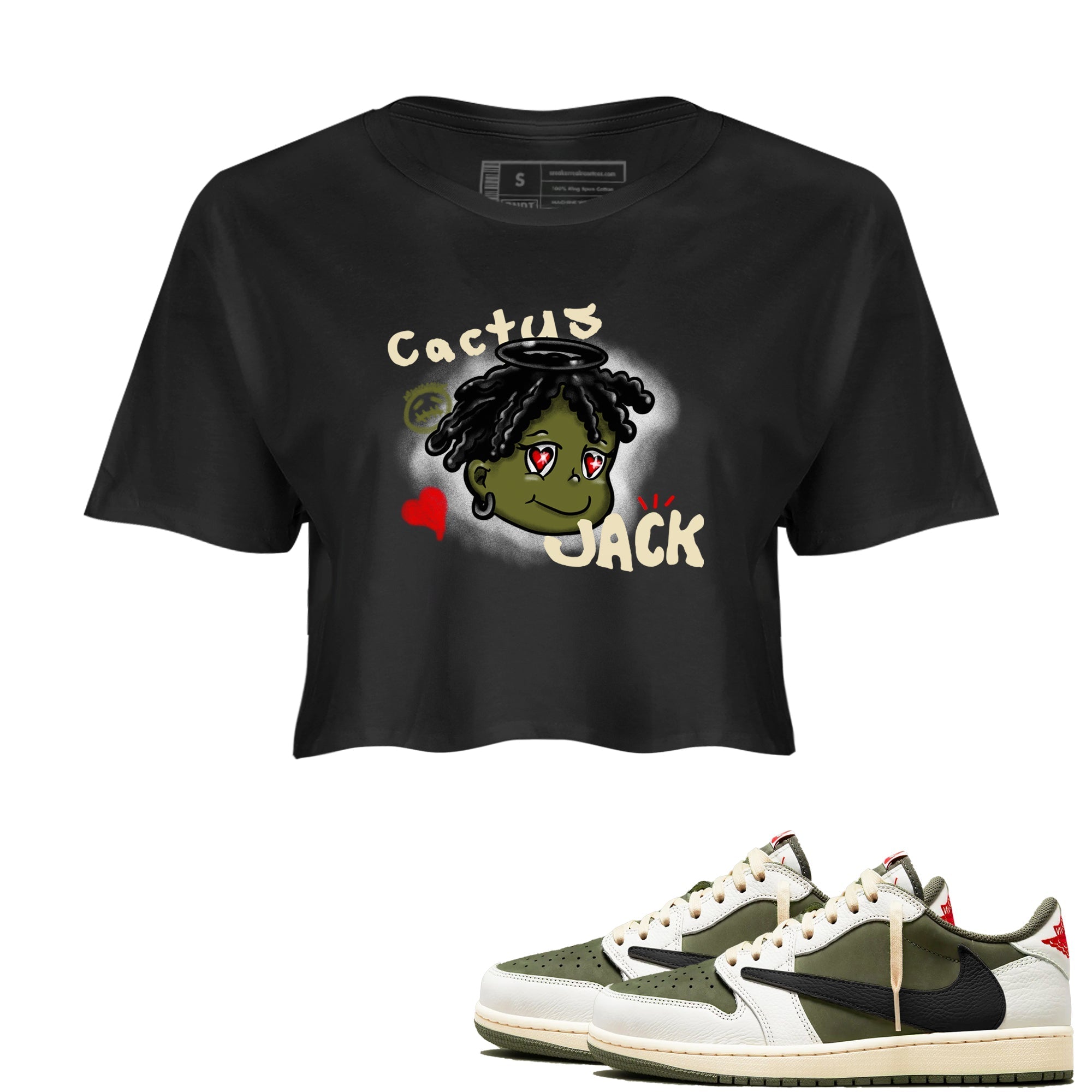 Born Blessed snkmatch Women's Top - Air Jordan 1 Travis Scott Medium Olive