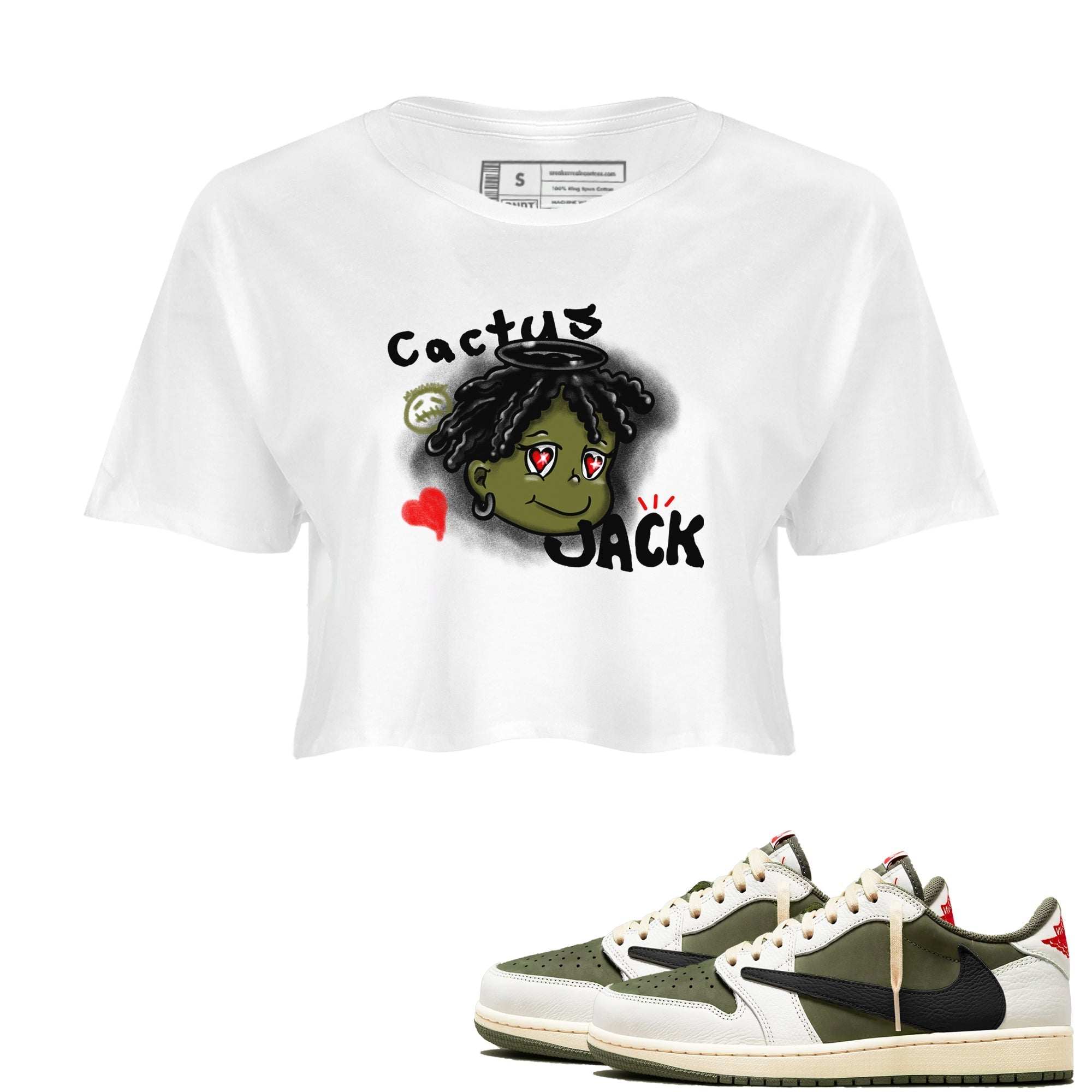 Born Blessed snkmatch Women's Top - Air Jordan 1 Travis Scott Medium Olive