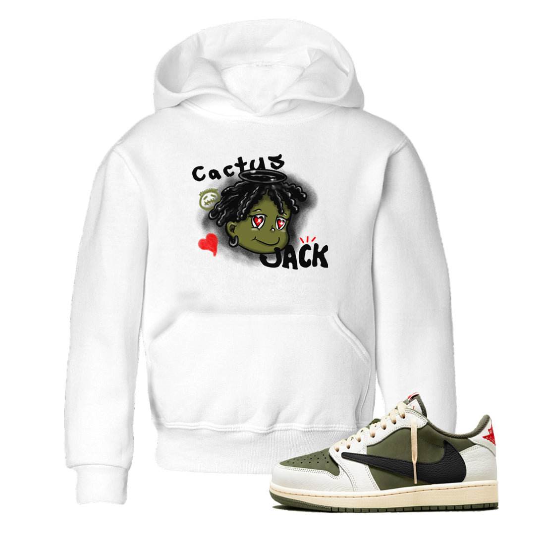 Born Blessed snkmatch Tees Kids - Air Jordan 1 Travis Scott Medium Olive