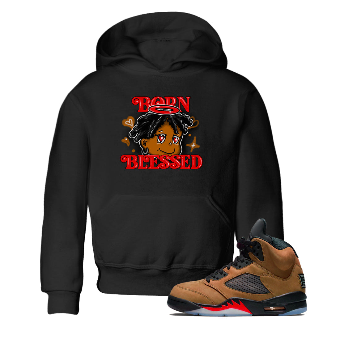 Born Blessed snkmatch Tees Kids - Air Jordan 5 Archaeo Brown