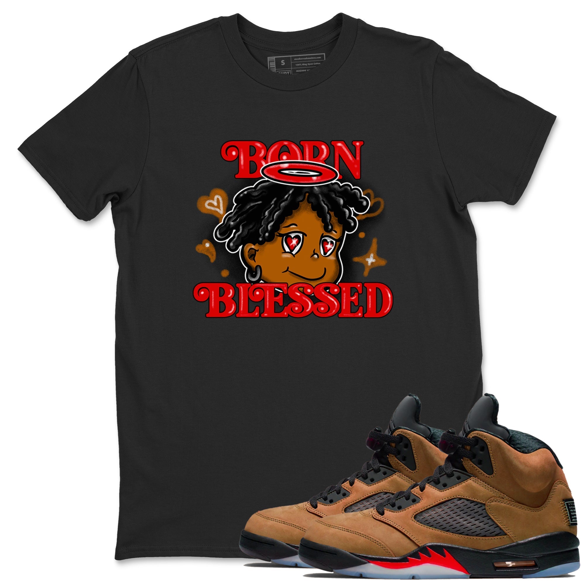 Born Blessed snkmatch Tees - Air Jordan 5 Archaeo Brown