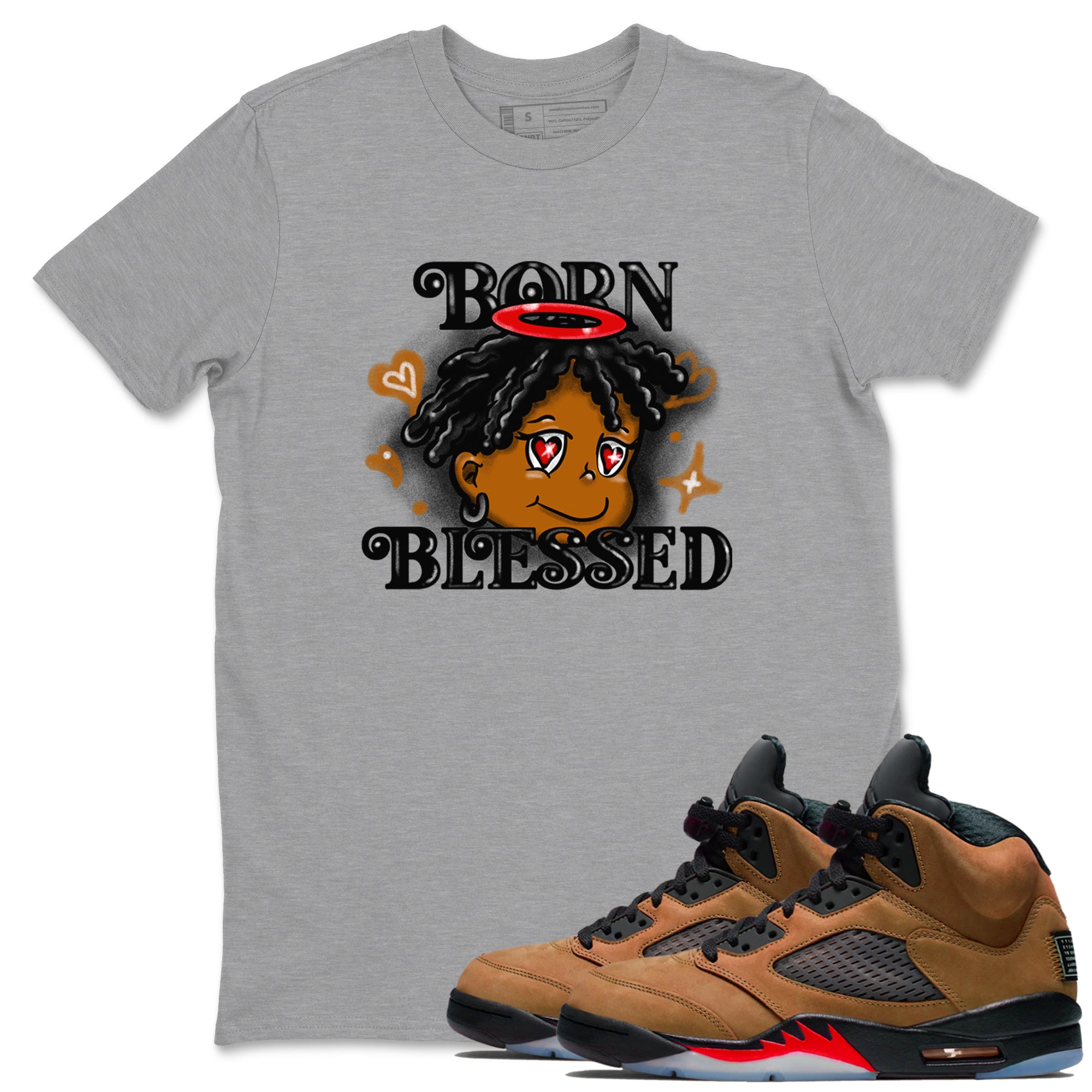 Born Blessed snkmatch Tees - Air Jordan 5 Archaeo Brown