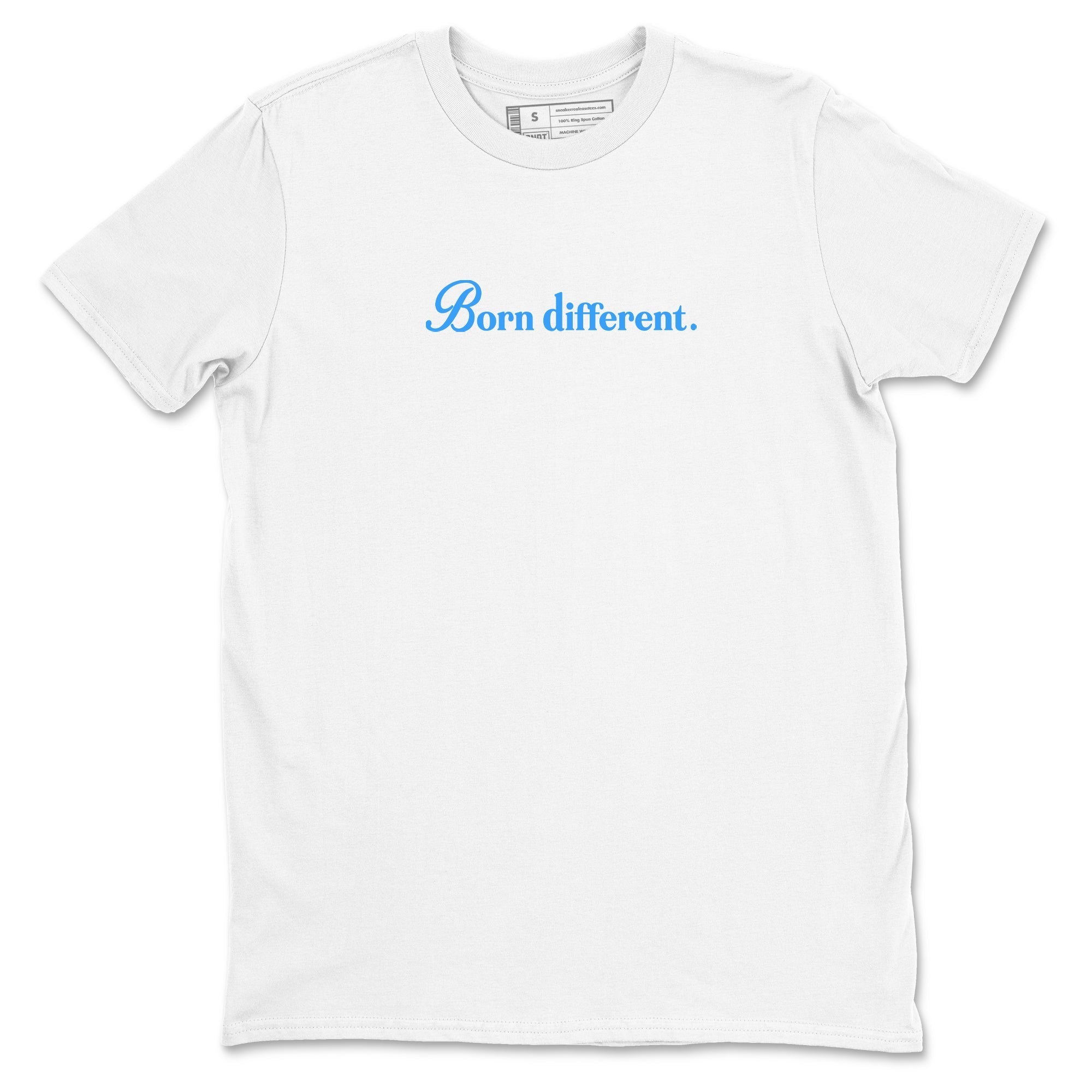 Born Different snkmatch Tees - Air Jordan 12 White and University Blue