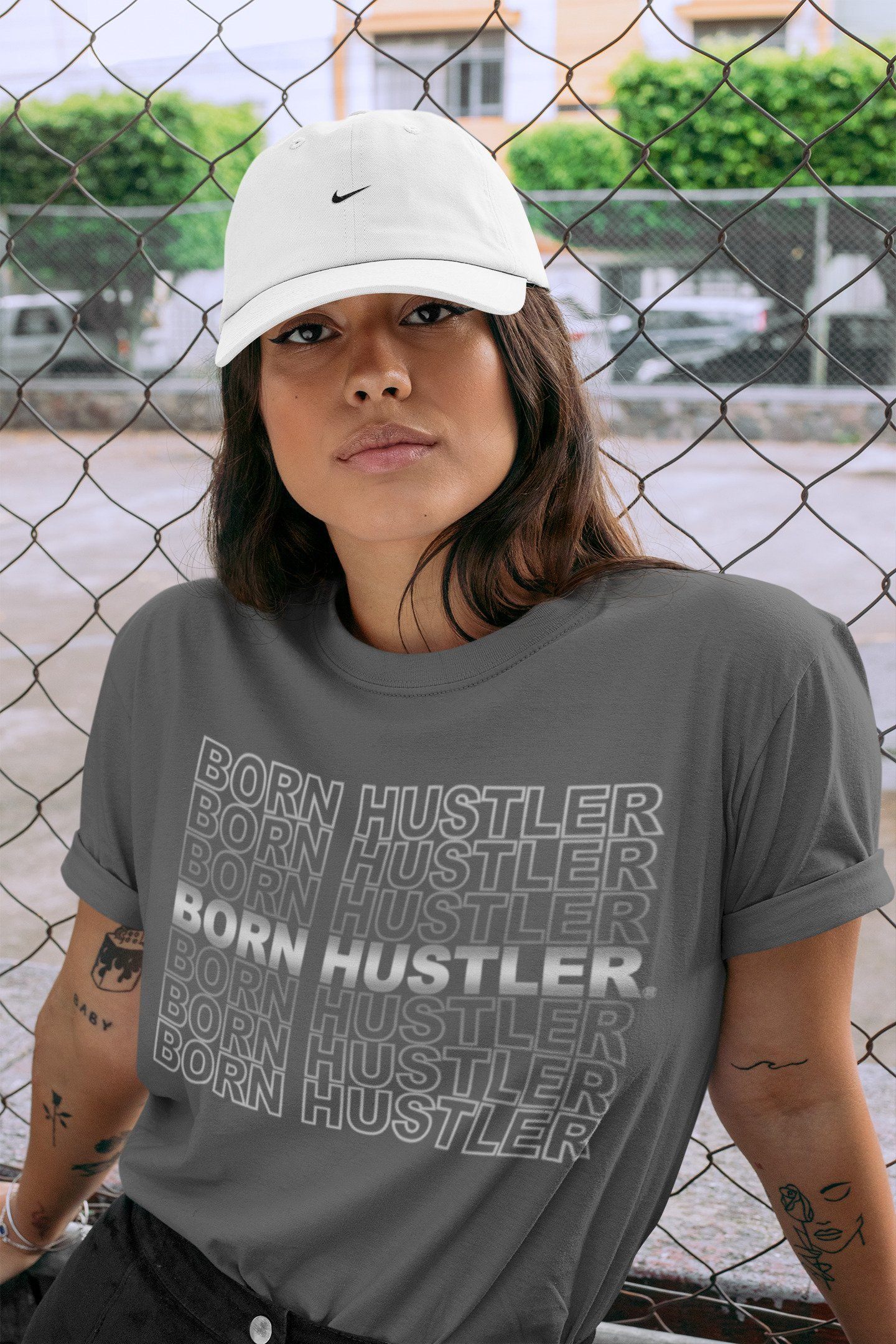 Born Hustler Unisex Tops - Air Jordan 1 Silver Toe